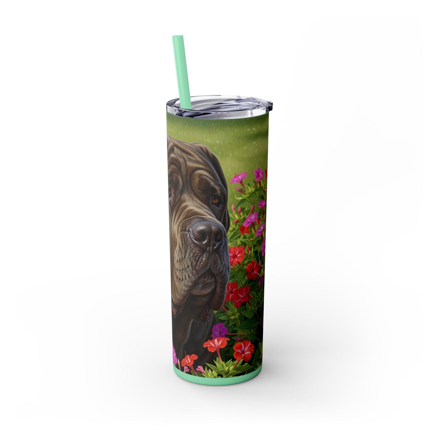 Neapolitan Mastiff Tumbler with Straw, 20oz