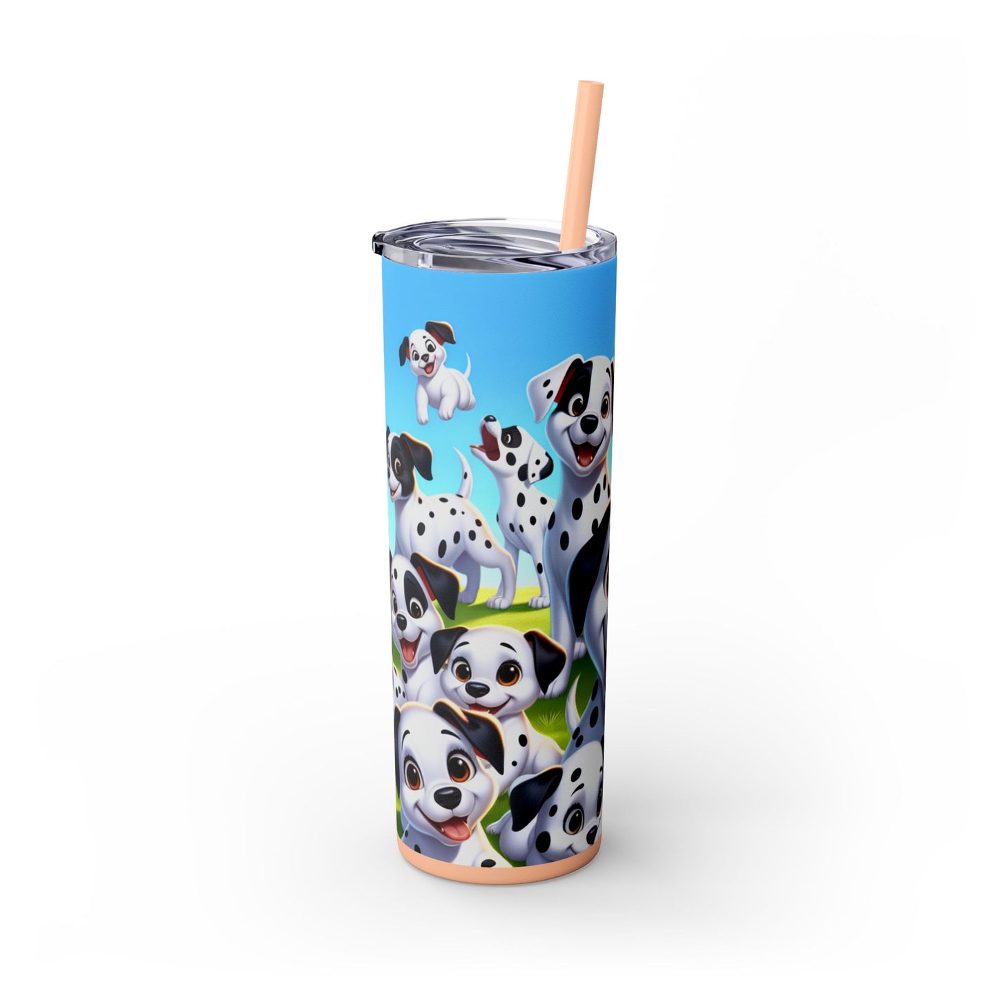 Dalmatian Skinny Tumbler with Straw, 20oz