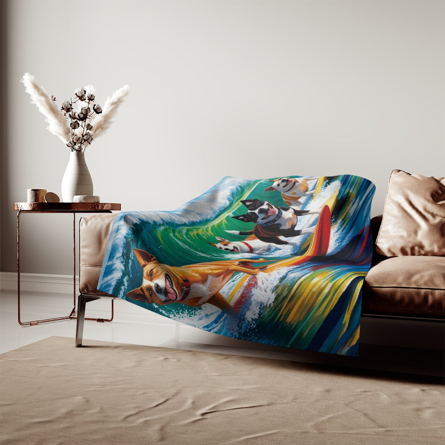 Surf Dogs Sweatshirt Blanket
