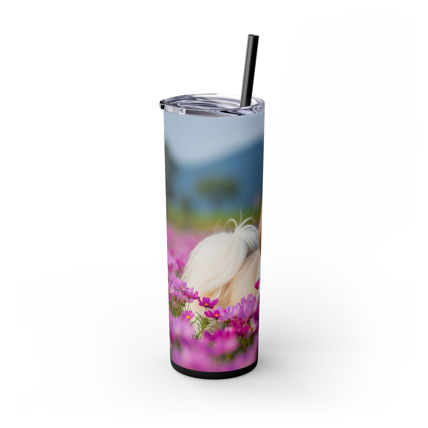 Shih Tzu Skinny Tumbler with Straw, 20oz