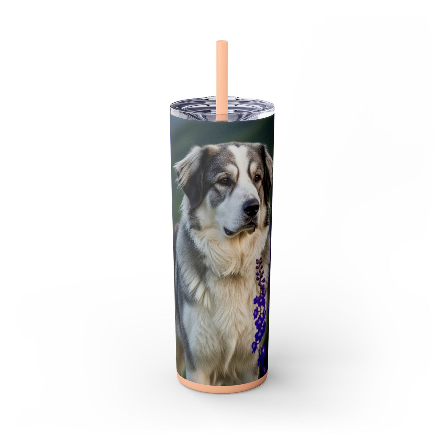 Tatra Shepherd Dog Skinny Tumbler with Straw, 20oz