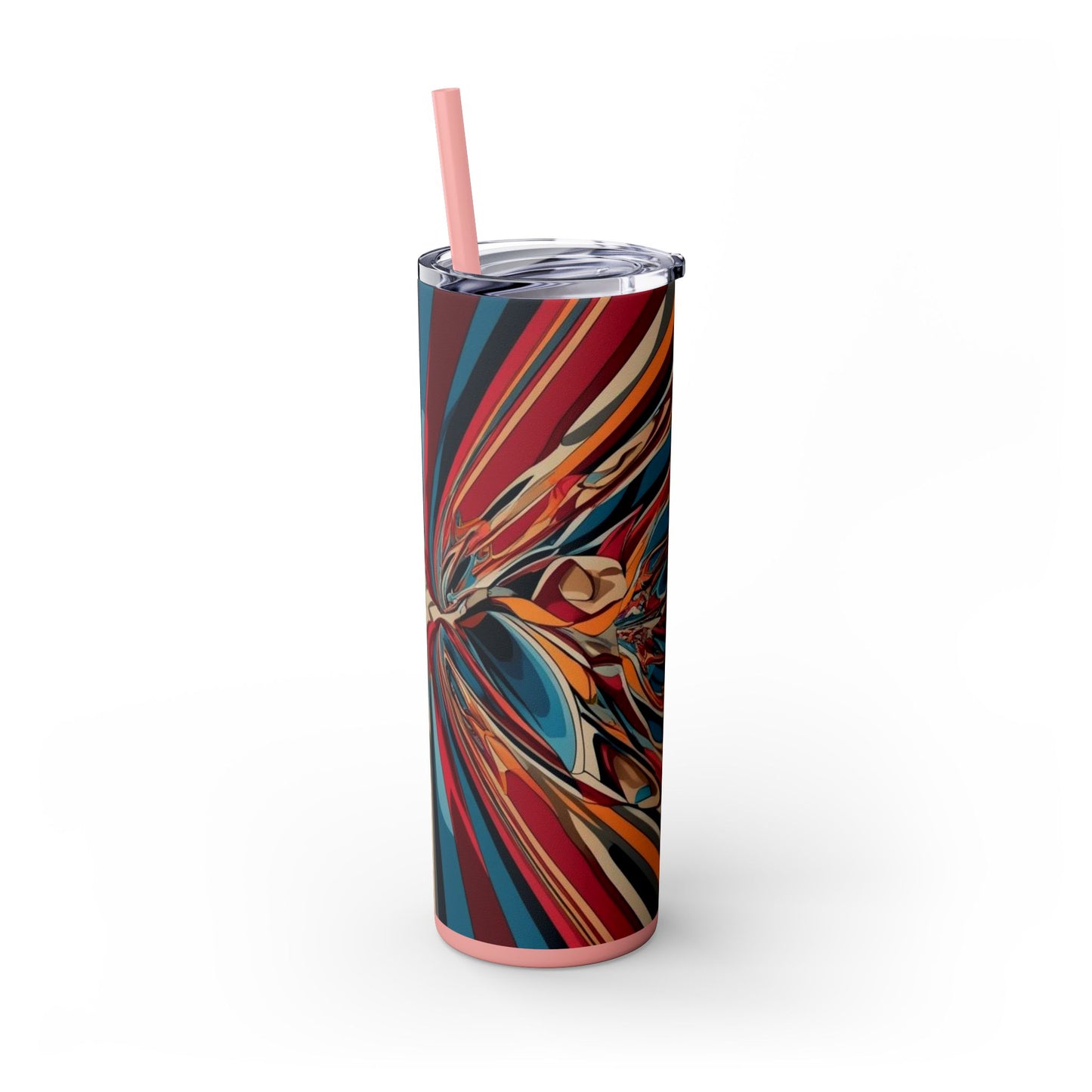 Optical Illusion Skinny Tumbler with Straw, 20oz
