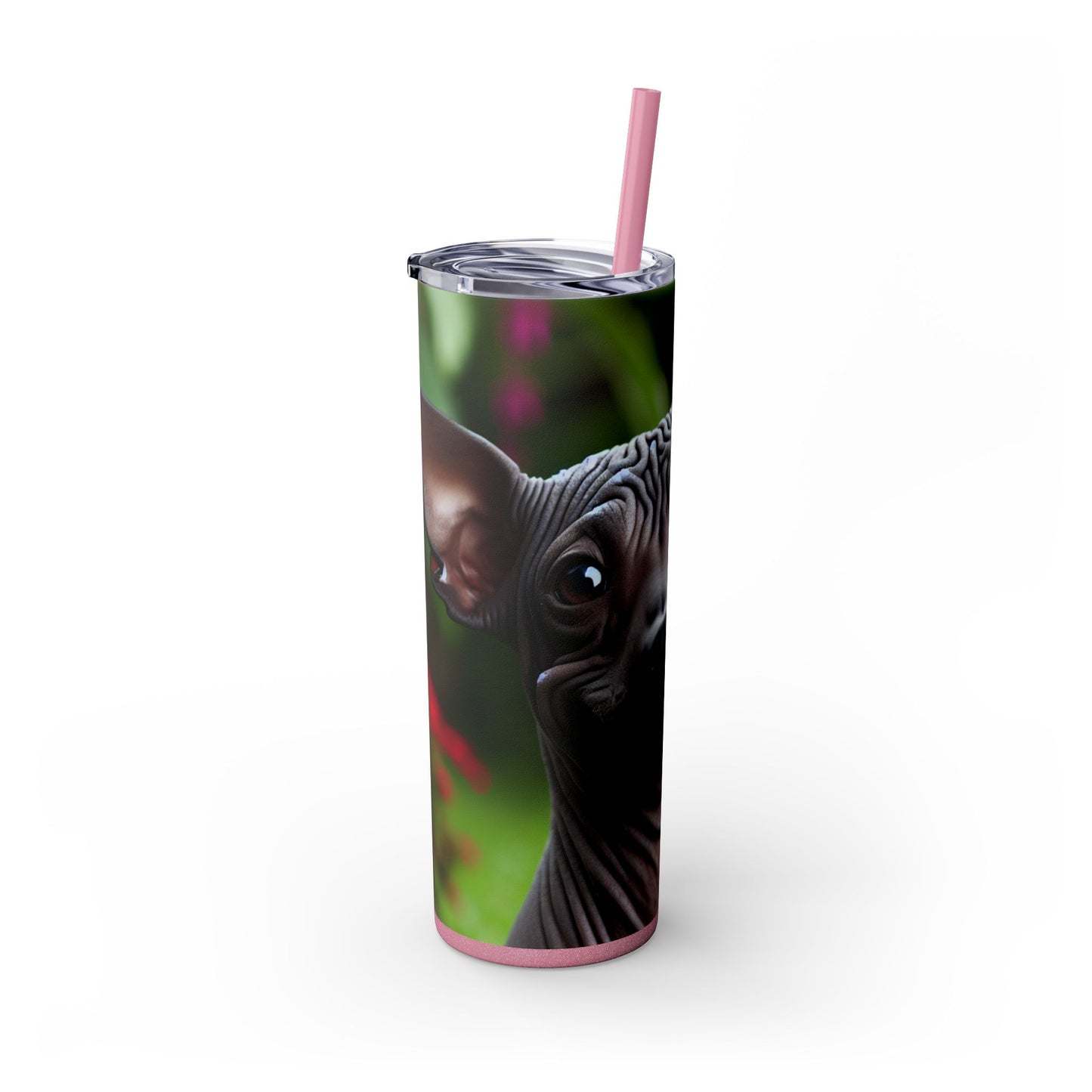 Peruvian Hairless Dog Skinny Tumbler with Straw, 20oz