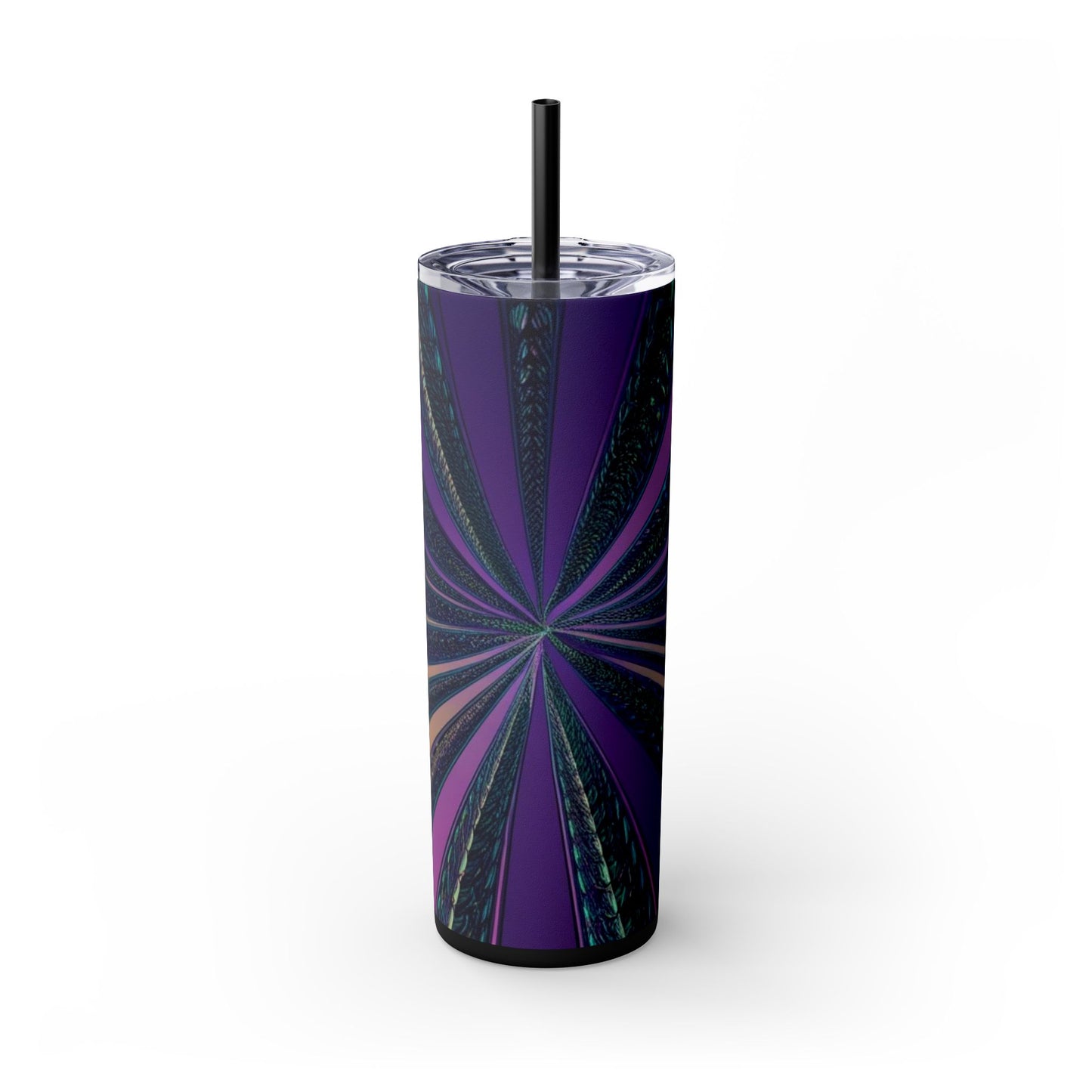 Optical Illusion Skinny Tumbler with Straw, 20oz