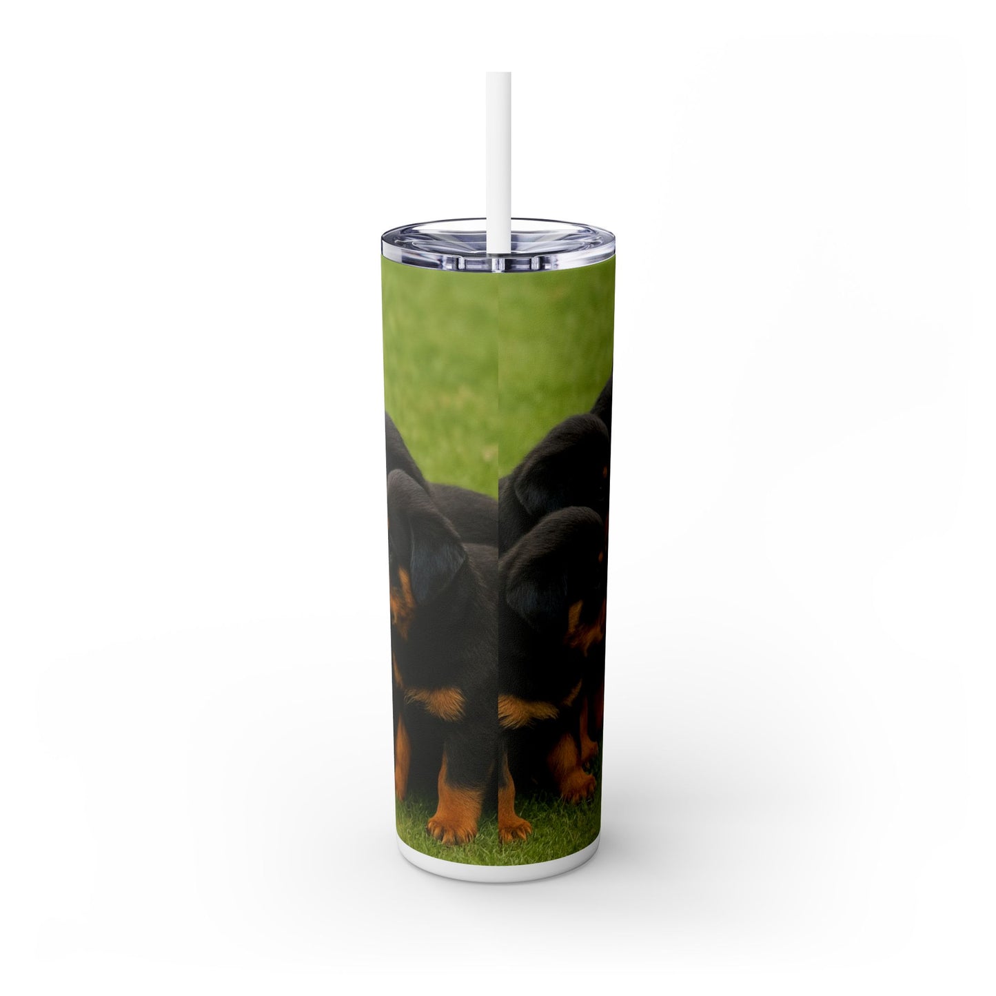 Rottweiler puppies Tumbler with Straw, 20oz