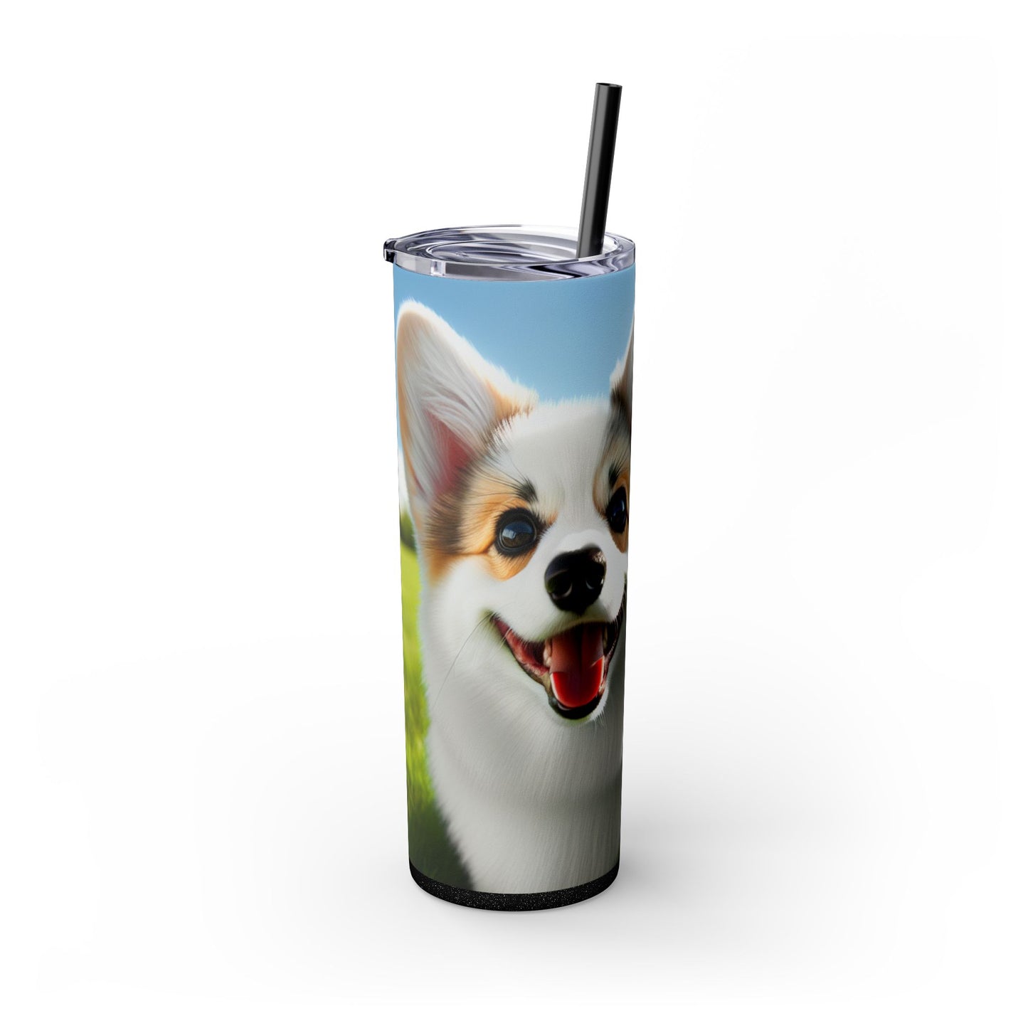 Welsh Corgi Cardigan Skinny Tumbler with Straw, 20oz