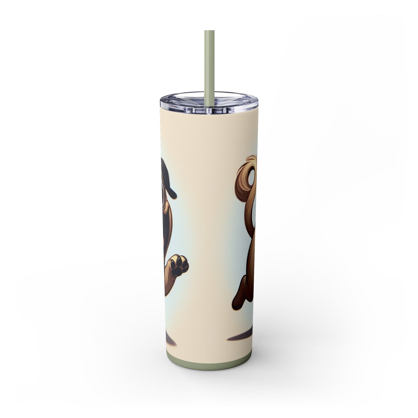 Pug Skinny Tumbler with Straw, 20oz