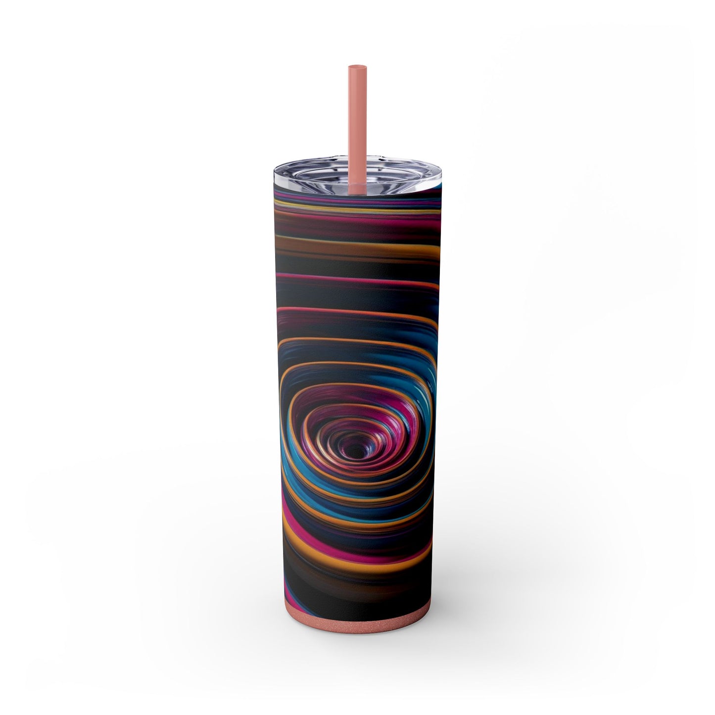 Optical Illusion Skinny Tumbler with Straw, 20oz