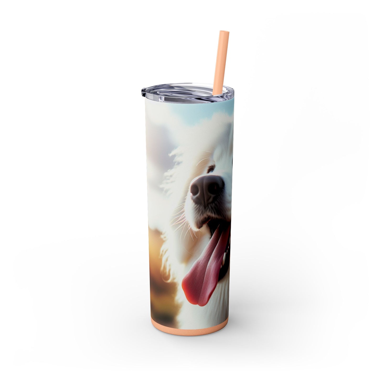 Pyrenean Mountain Dog Skinny Tumbler with Straw, 20oz