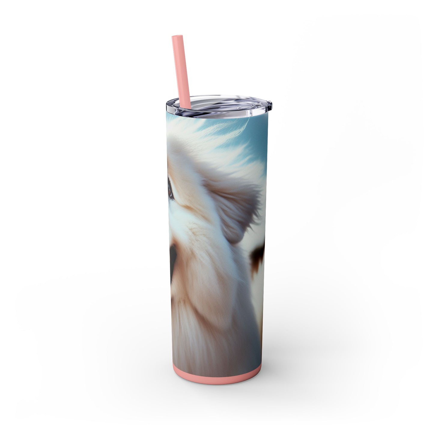 Pyrenean Mountain Dog Skinny Tumbler with Straw, 20oz