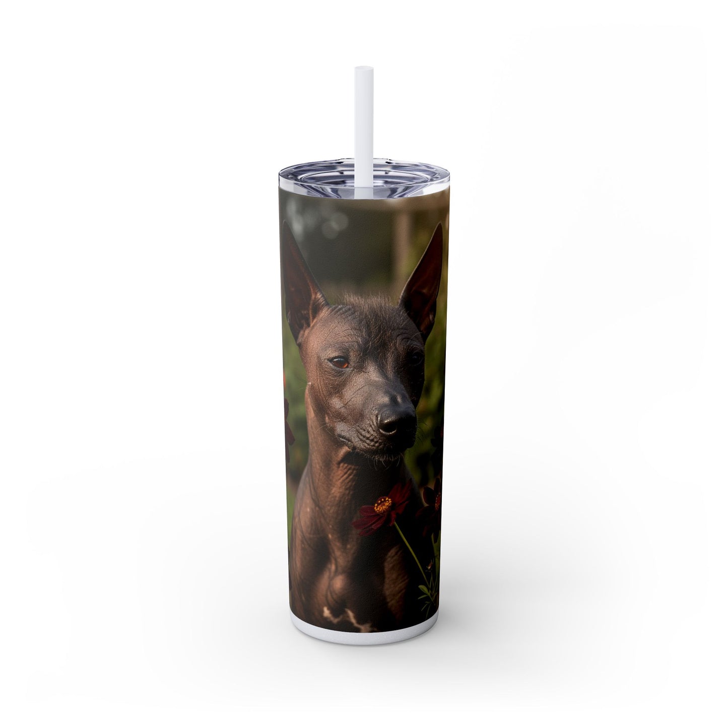 Xoloitzcuintli Skinny Tumbler with Straw, 20oz