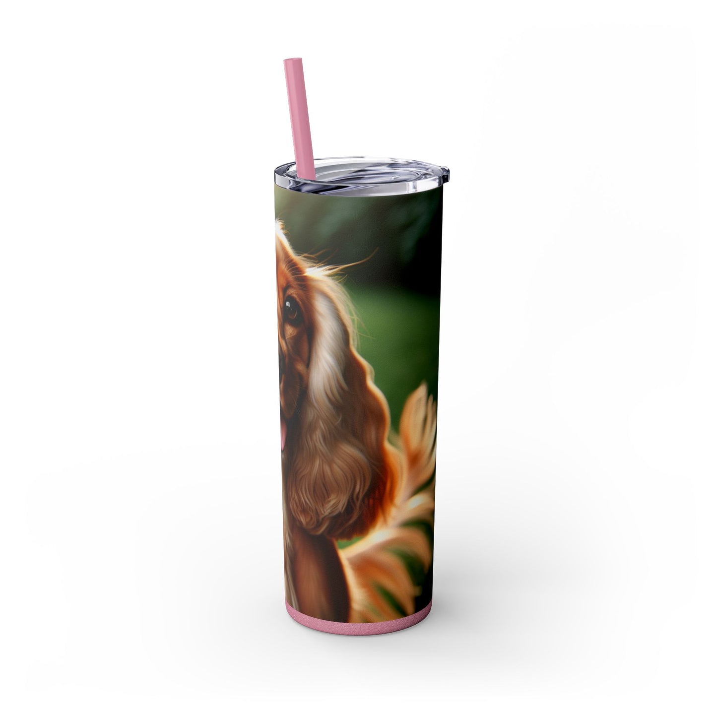 English Cocker Spaniel Skinny Tumbler with Straw, 20oz