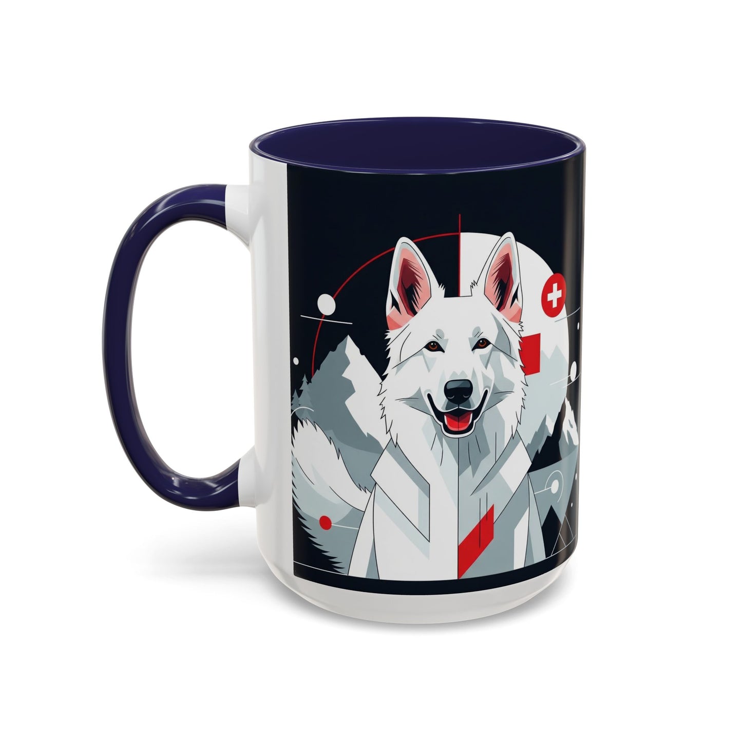 White Swiss Shepherd Dog Accent Coffee Mug - Perfect Gift for Dog Lovers
