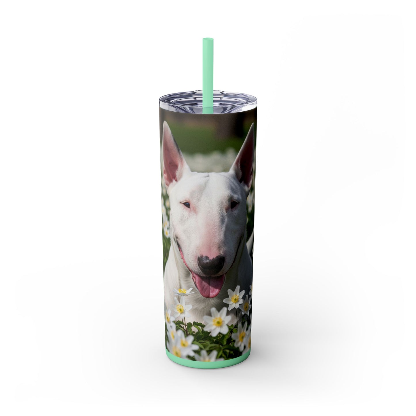 Bull Terrier Tumbler with Straw, 20oz