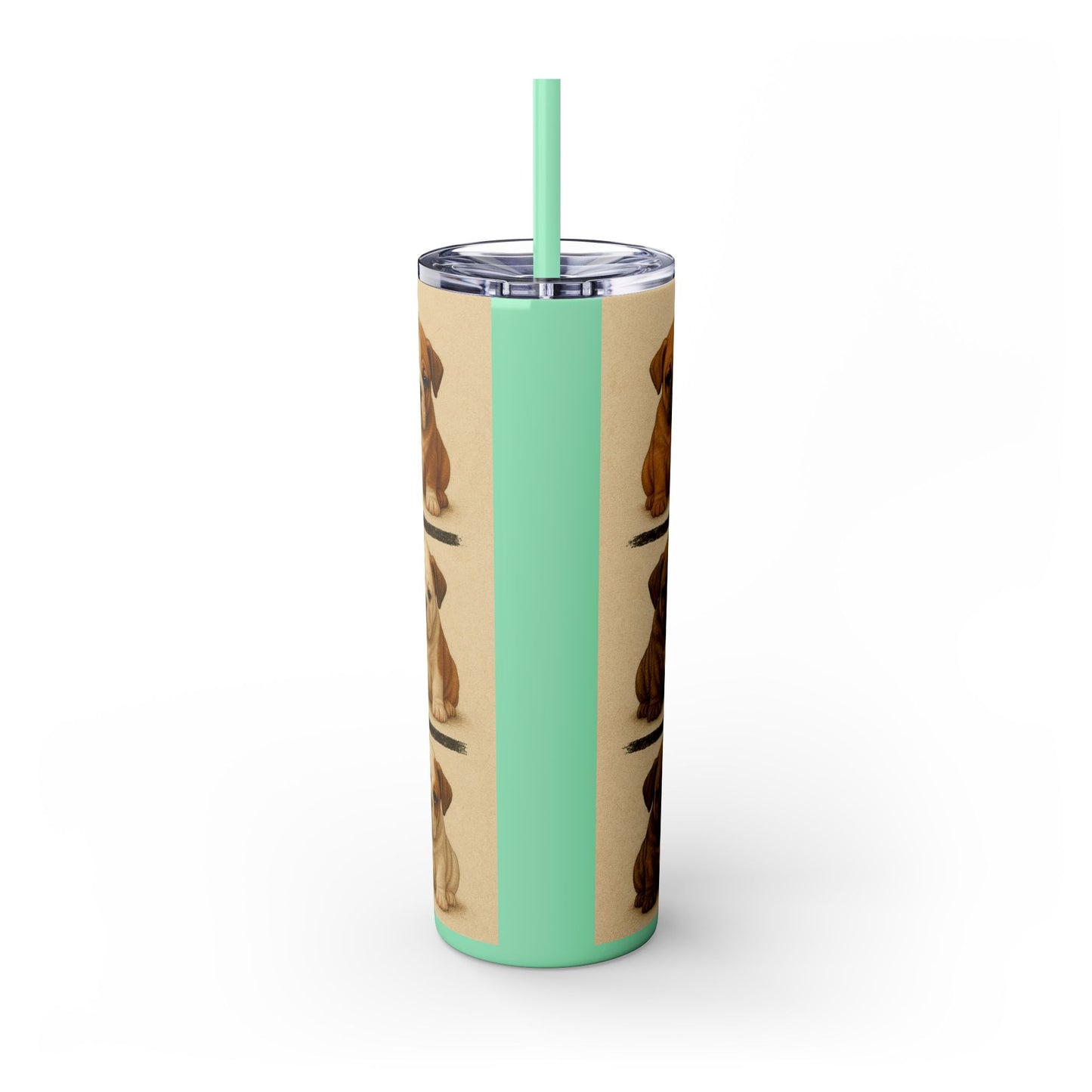 Bulldog puppies Tumbler with Straw, 20oz