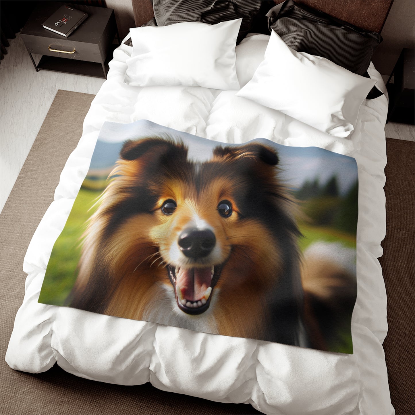 Manta tipo sudadera con diseño de perro pastor de Shetland