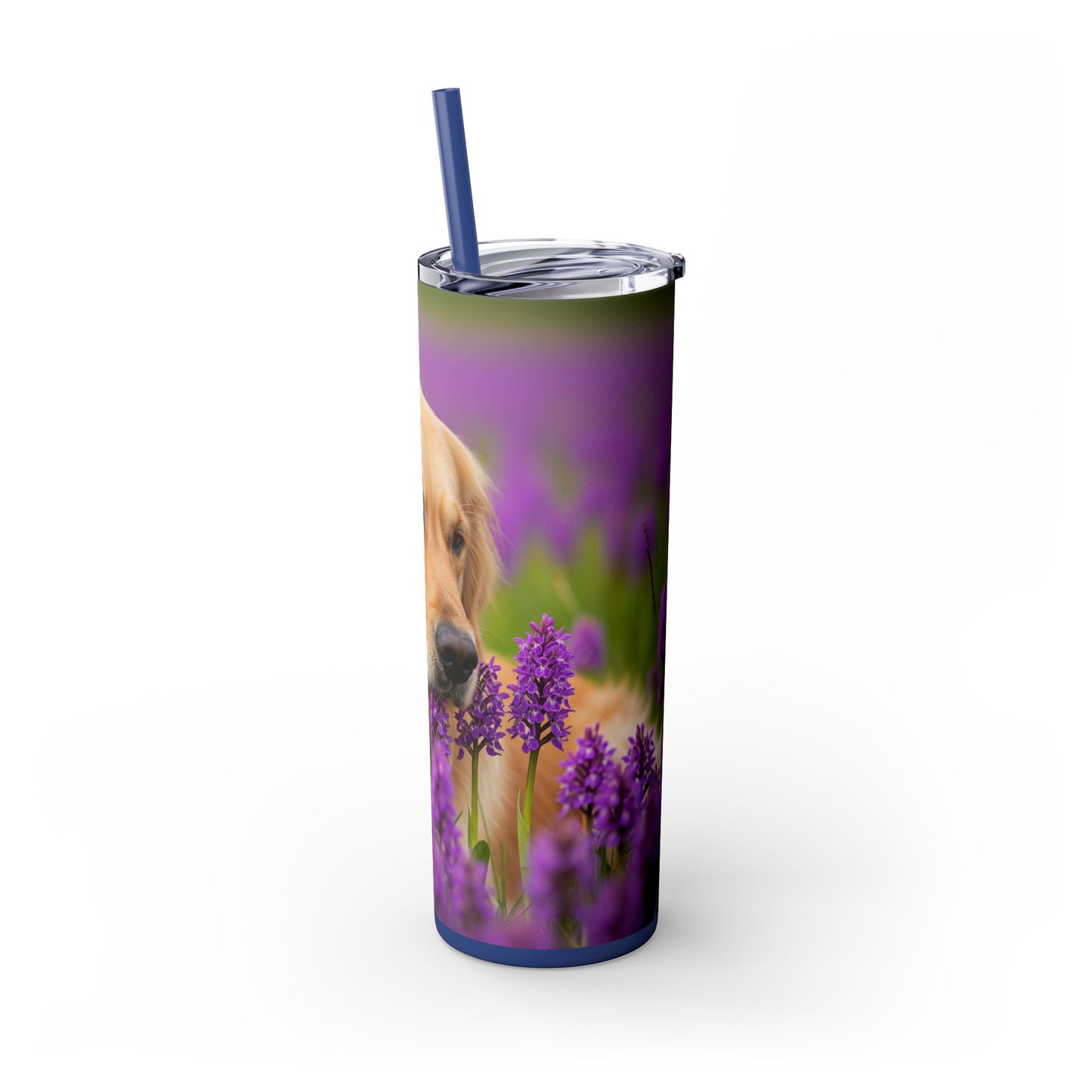 Golden Retriever Skinny Tumbler with Straw, 20oz
