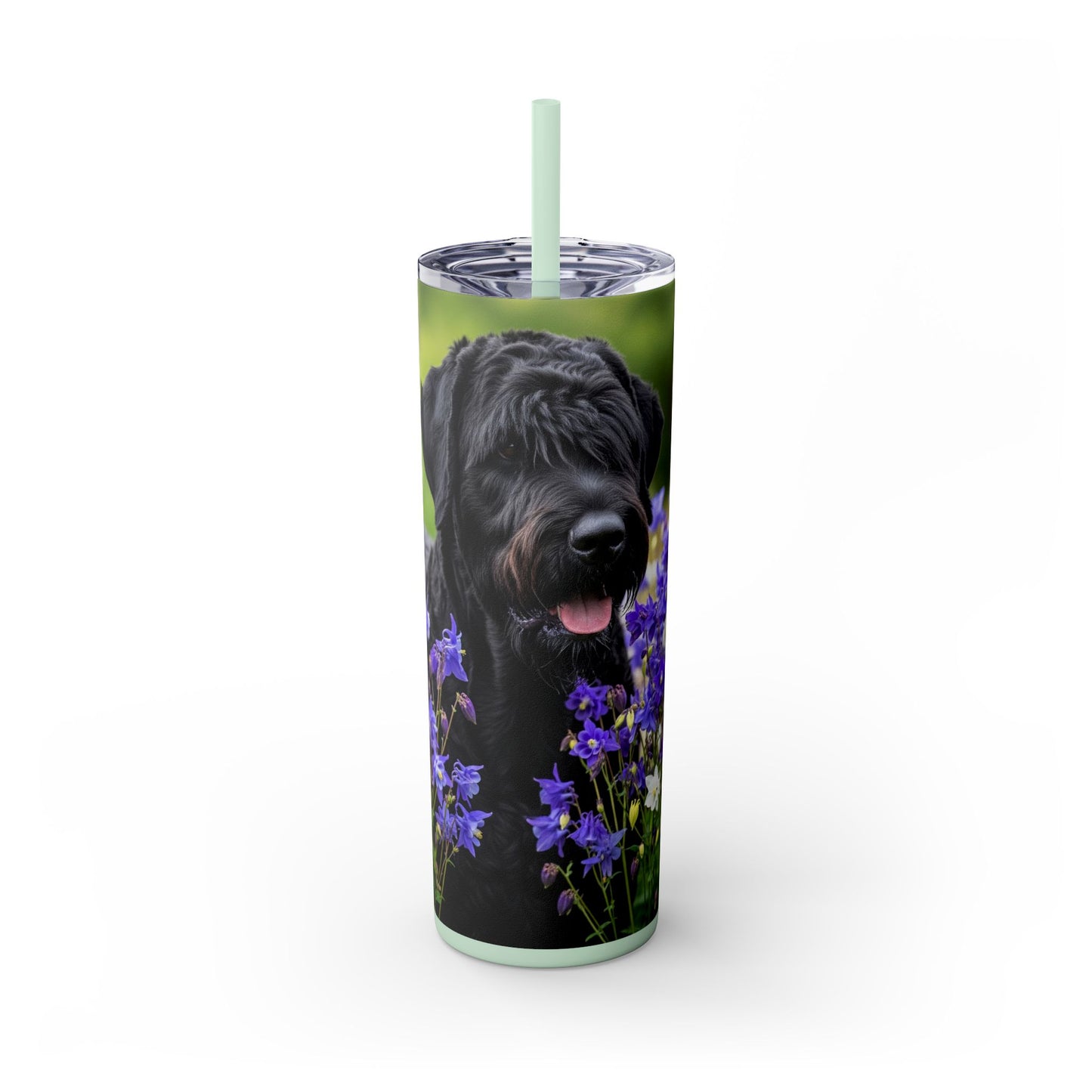 Black Russian Terrier Tumbler with Straw, 20oz