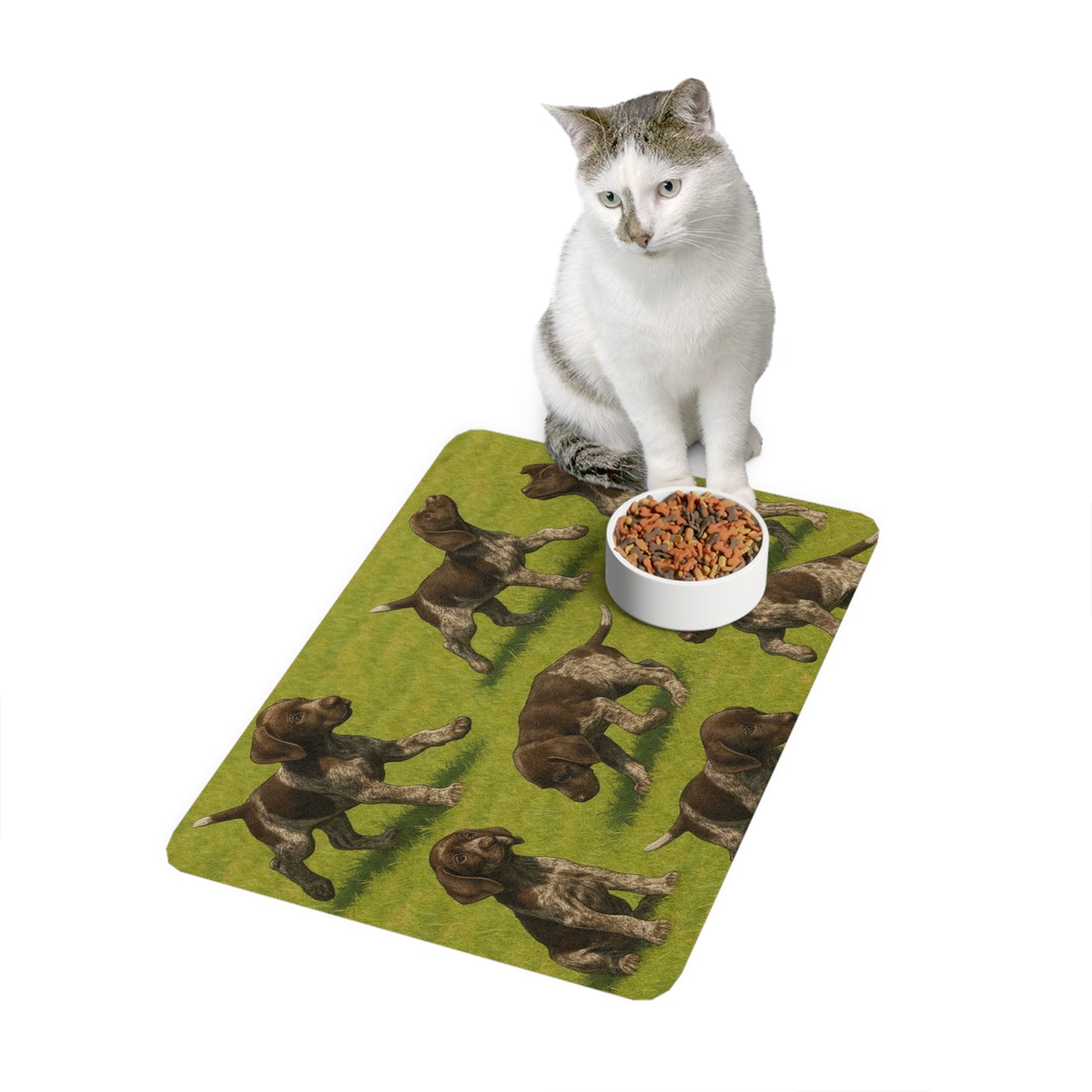 Pet Food Mat (12x18) - German Shorthaired Pointer puppies