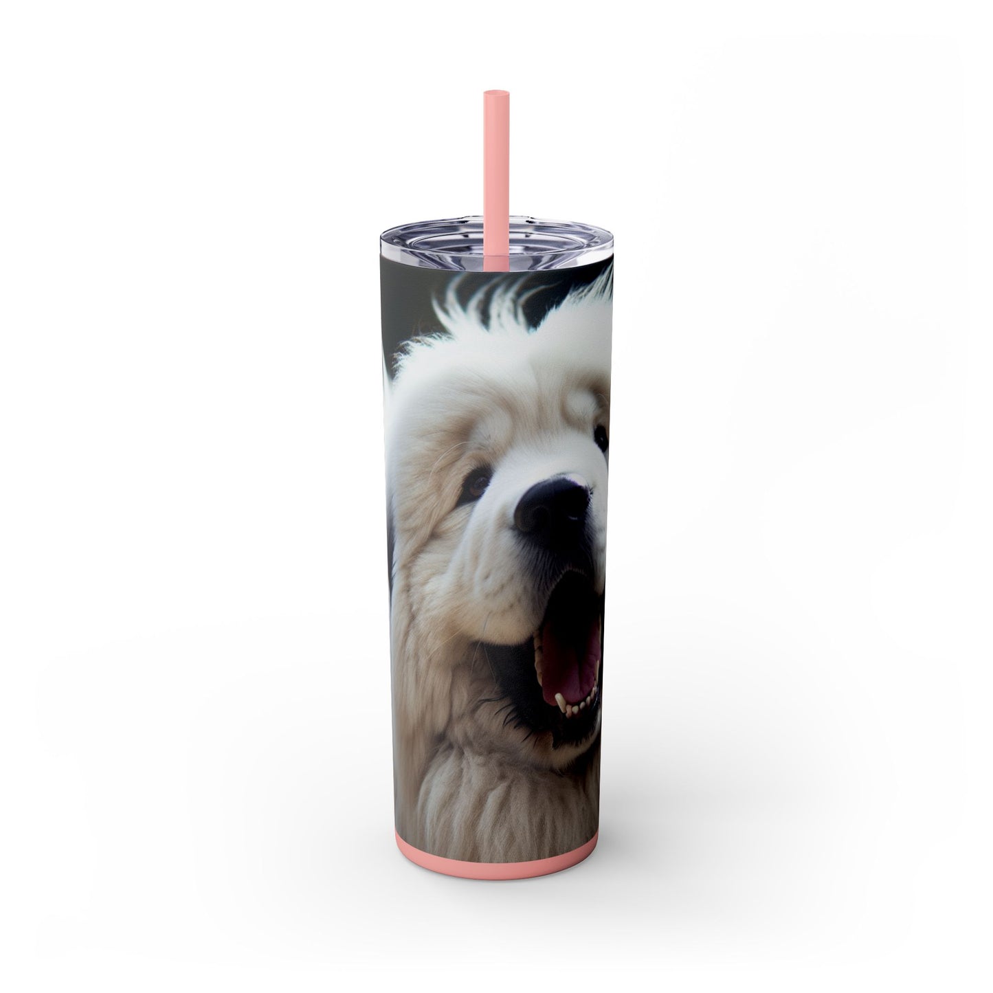 Tatra Shepherd Dog Skinny Tumbler with Straw, 20oz