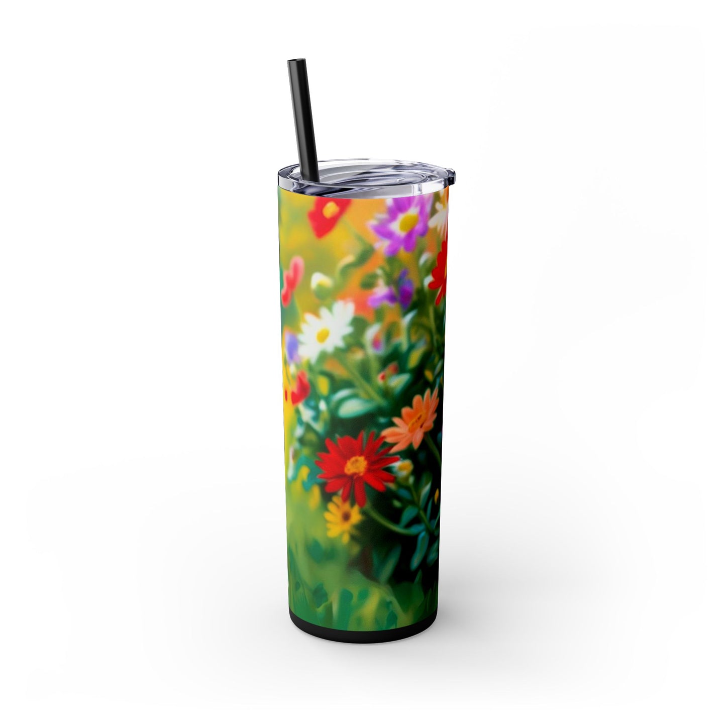 Pug Skinny Tumbler with Straw, 20oz