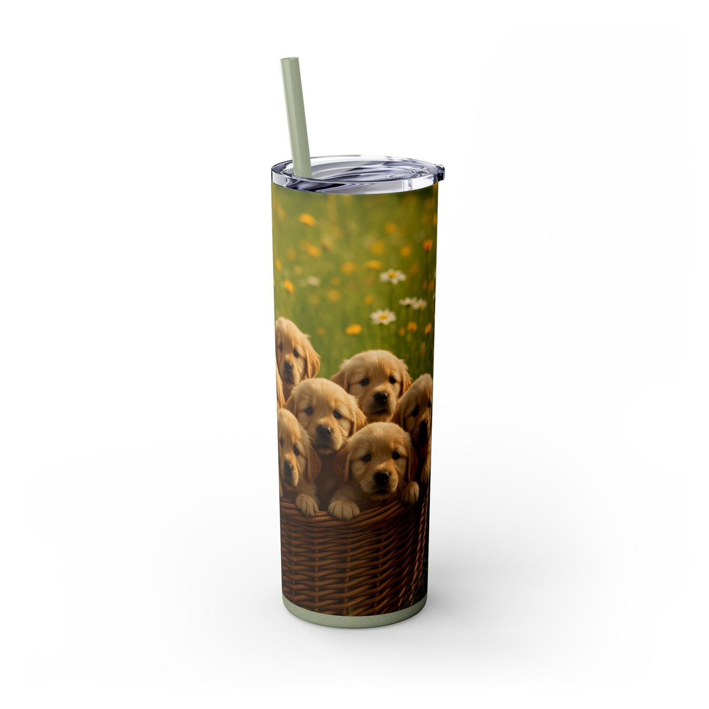 Golden Retriever puppies Tumbler with Straw, 20oz