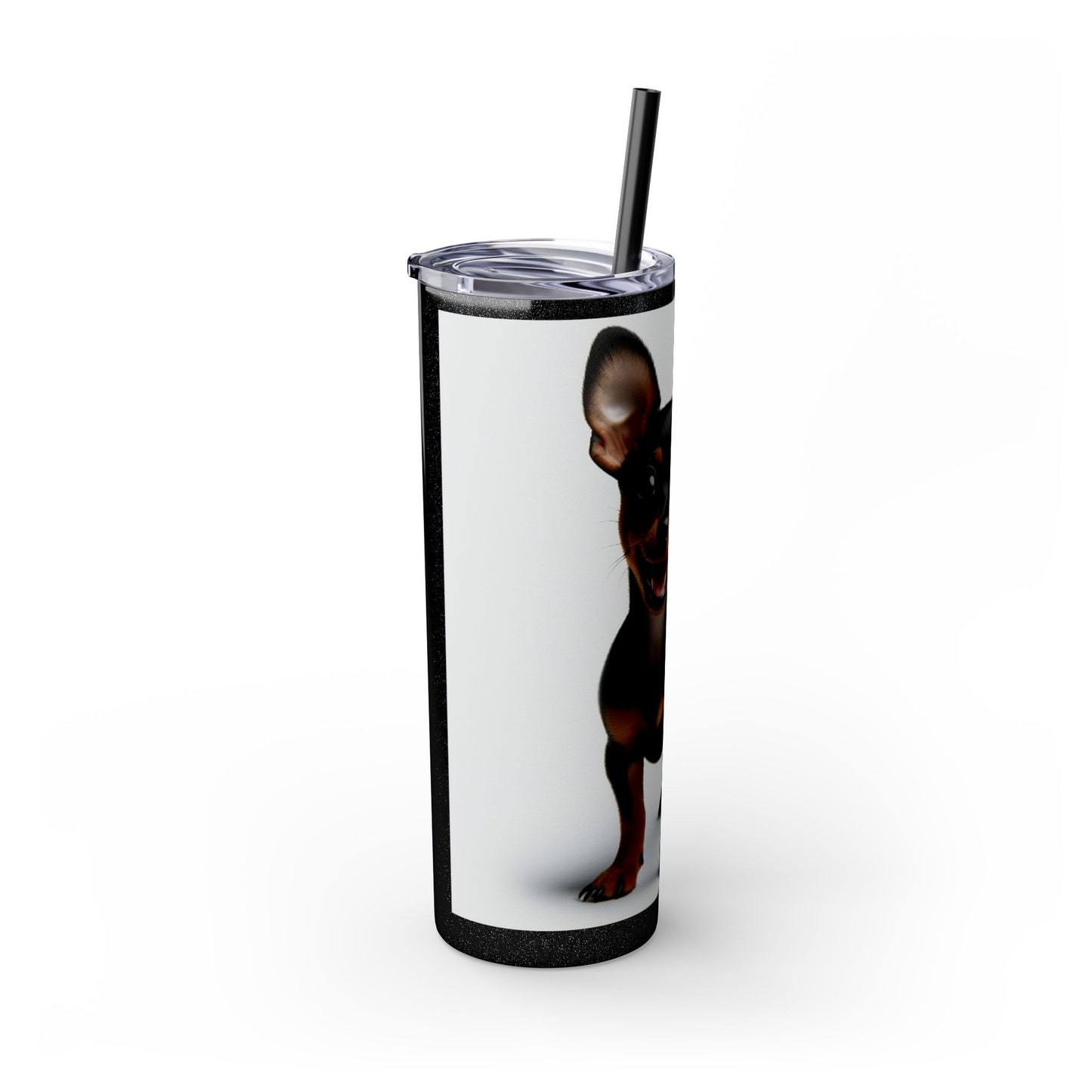 Miniature Pinscher Skinny Tumbler with Straw, 20oz