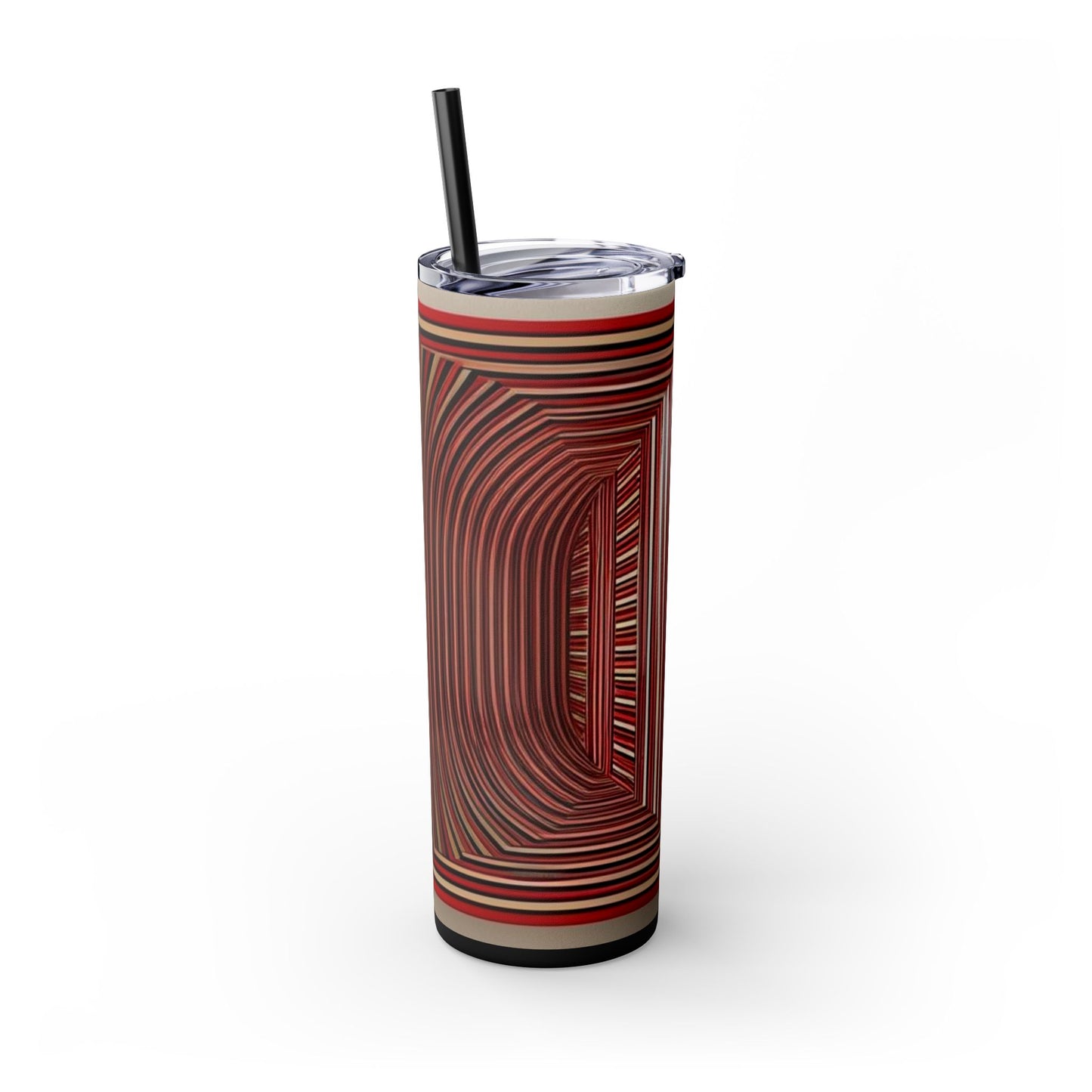 Optical Illusion Skinny Tumbler with Straw, 20oz