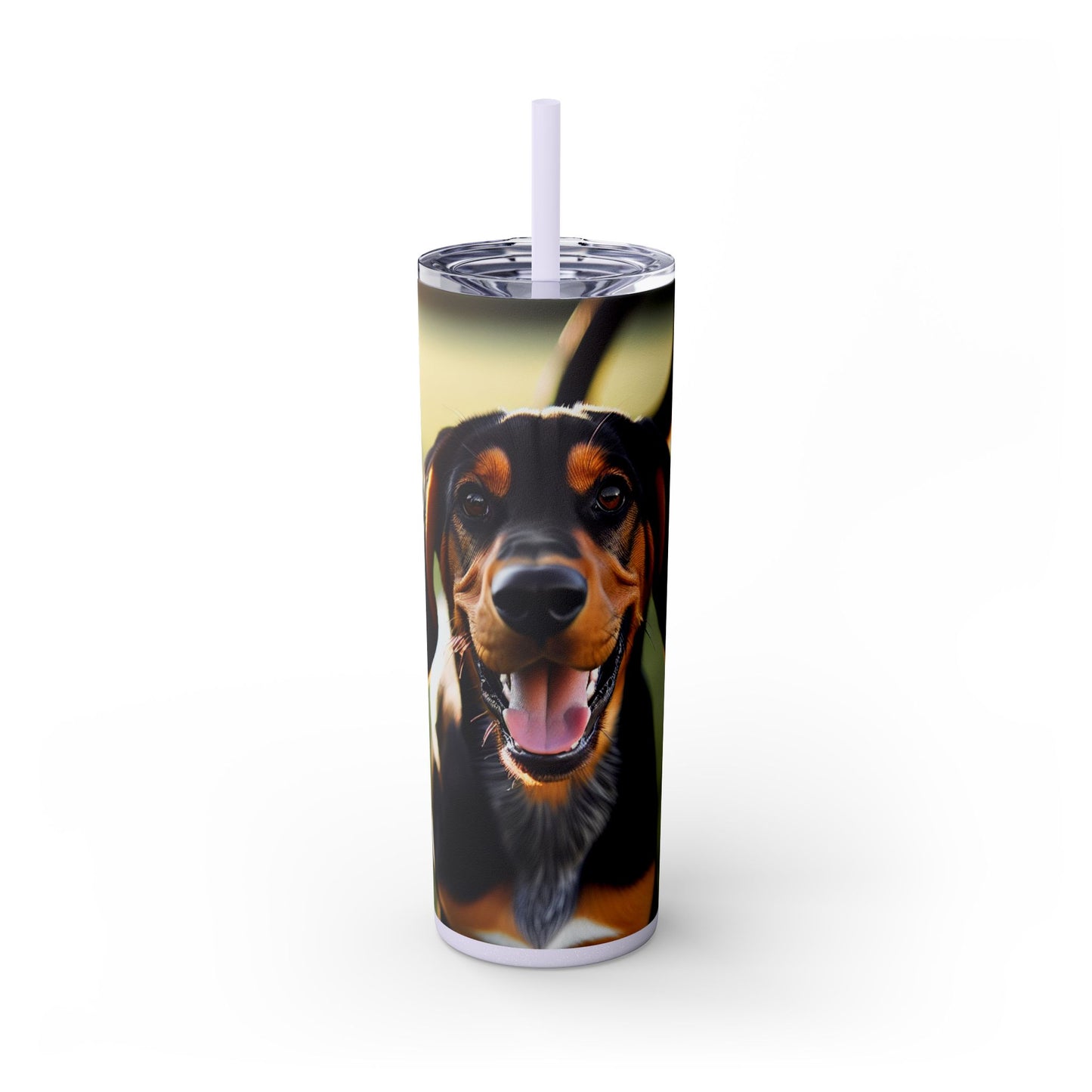 Black and Tan Coonhound Tumbler with Straw, 20oz