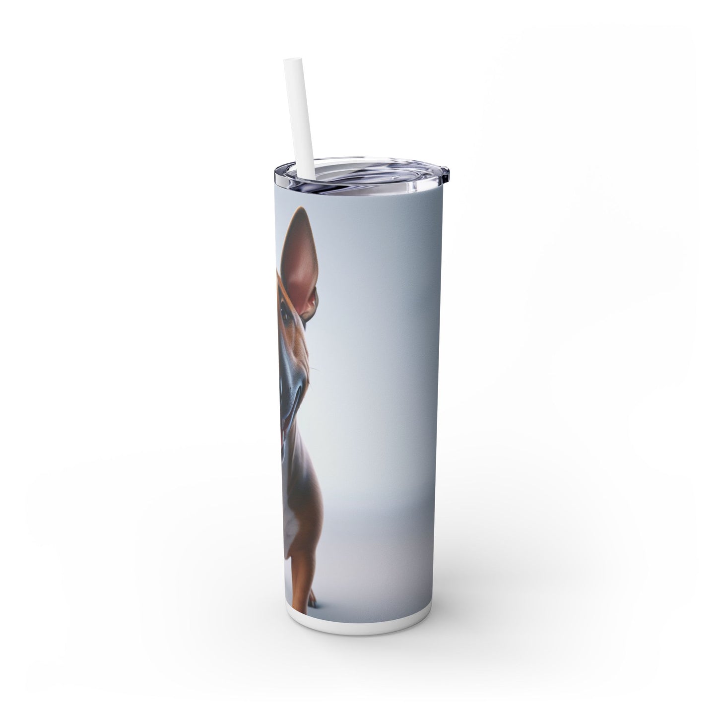 Miniature Bull Terrier Tumbler with Straw, 20oz