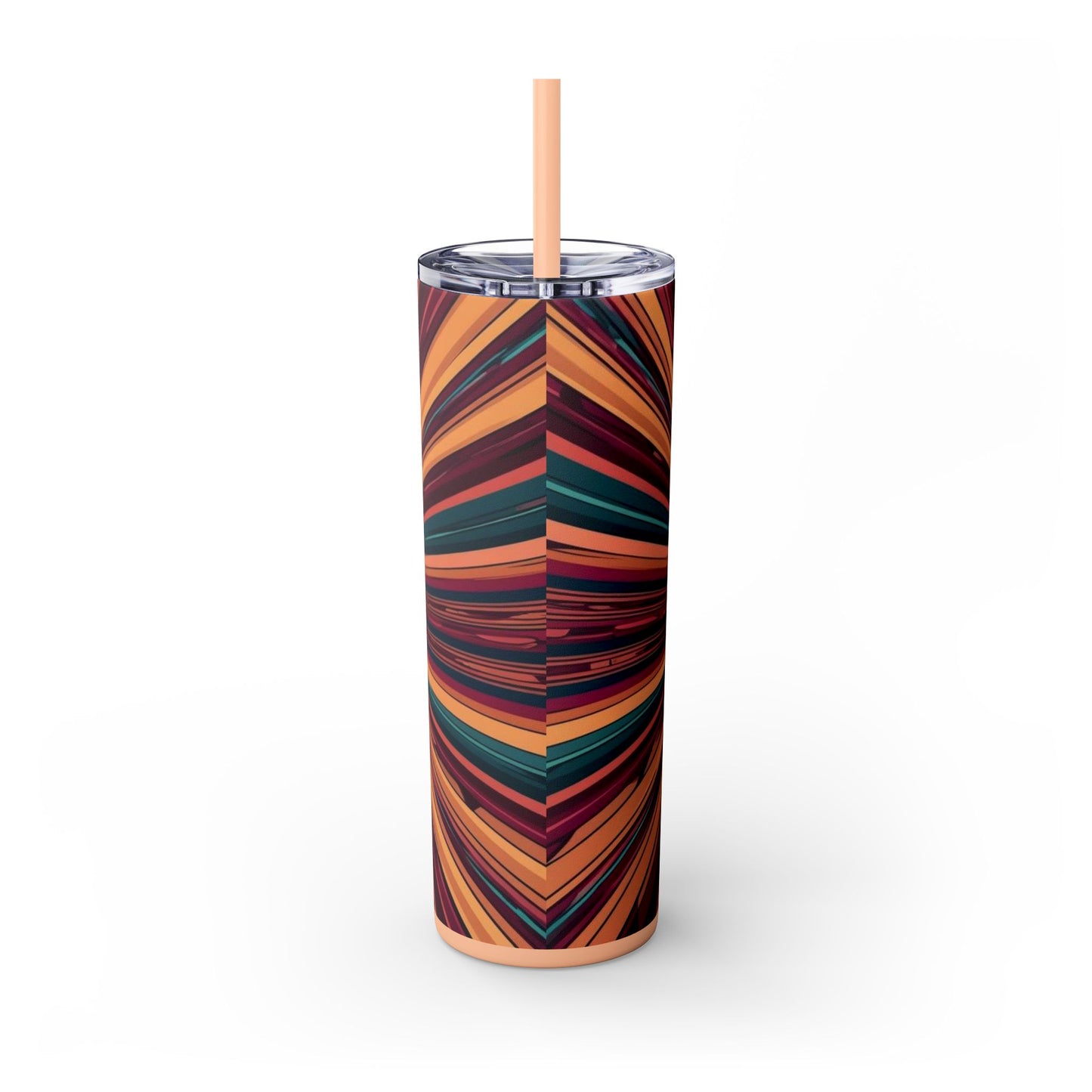 Optical Illusion Skinny Tumbler with Straw, 20oz
