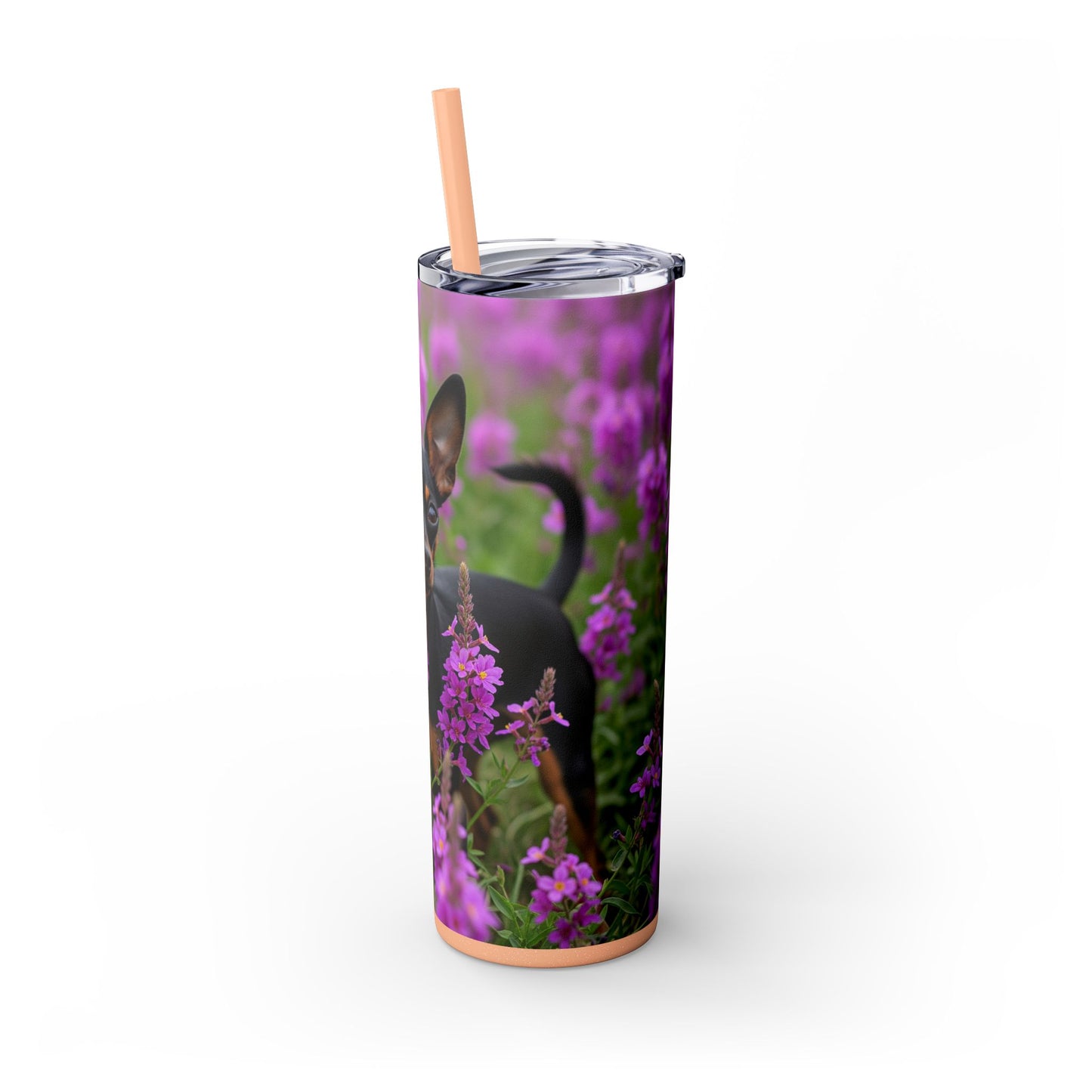 English Toy Terrier Tumbler with Straw, 20oz