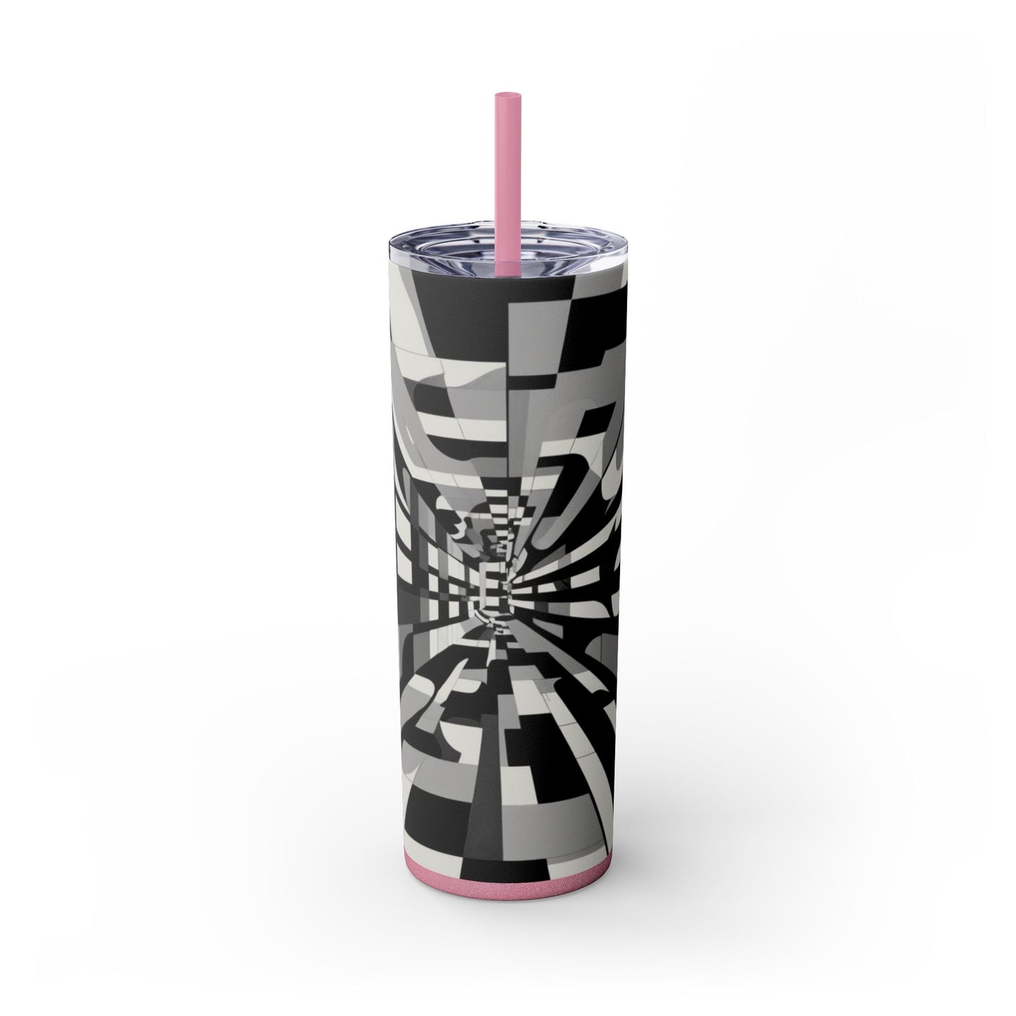 Optical Illusion Skinny Tumbler with Straw, 20oz