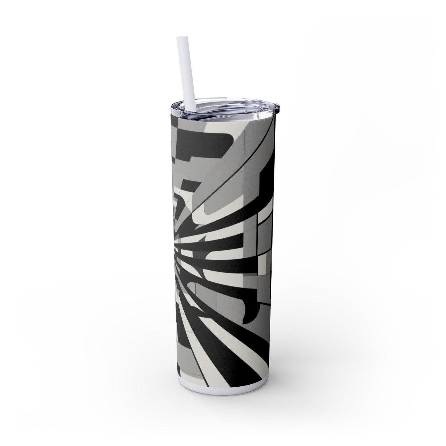 Optical Illusion Skinny Tumbler with Straw, 20oz