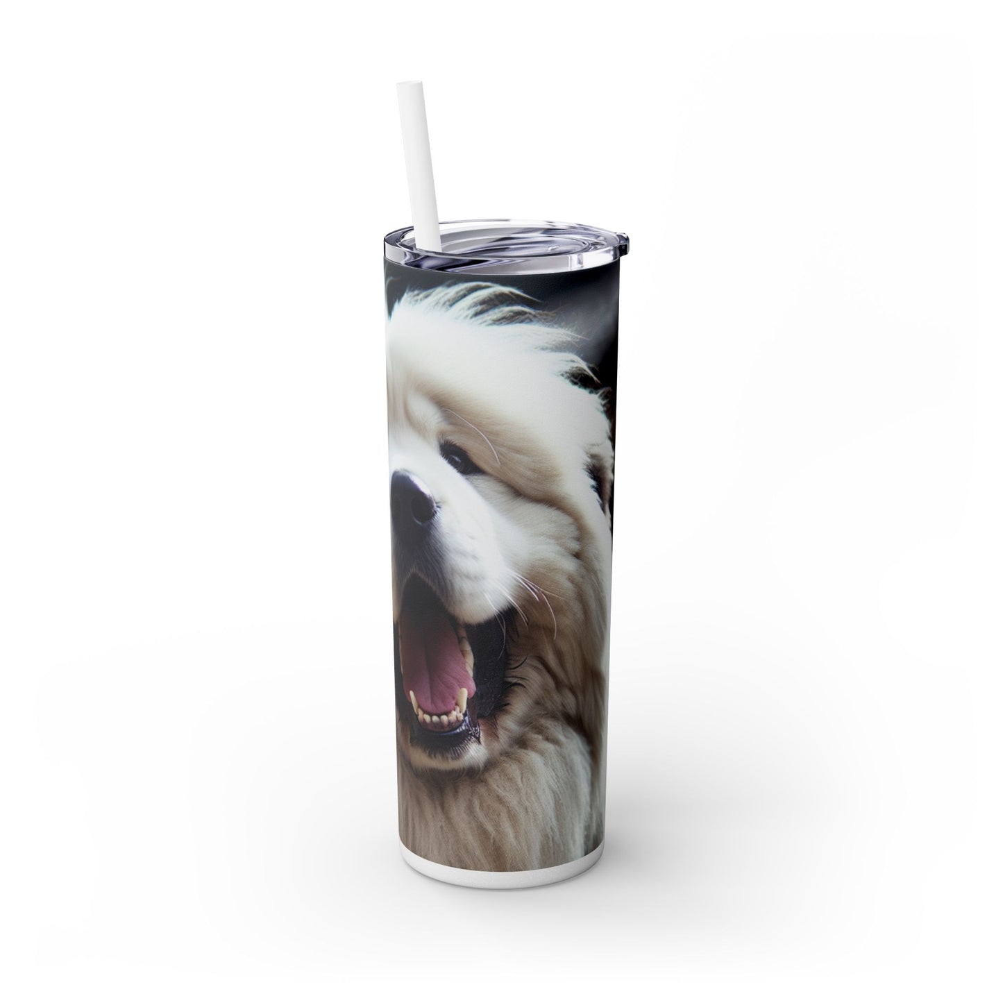 Tatra Shepherd Dog Skinny Tumbler with Straw, 20oz