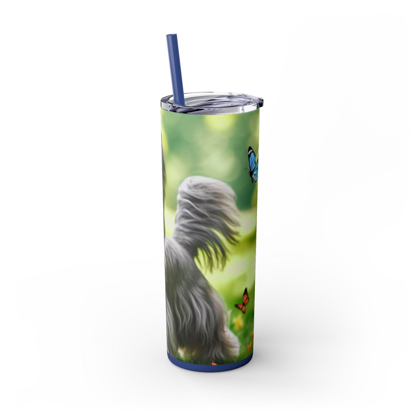 Skye Terrier Skinny Tumbler with Straw, 20oz