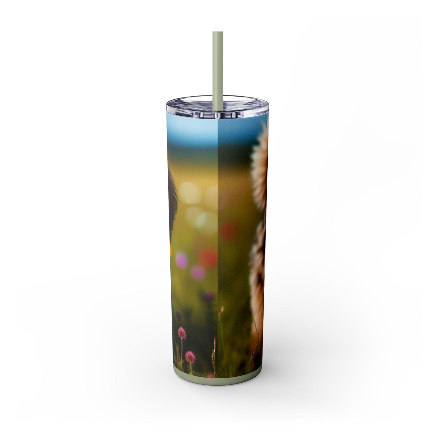 Russkaya Tsvetnaya Bolonka Tumbler with Straw, 20oz