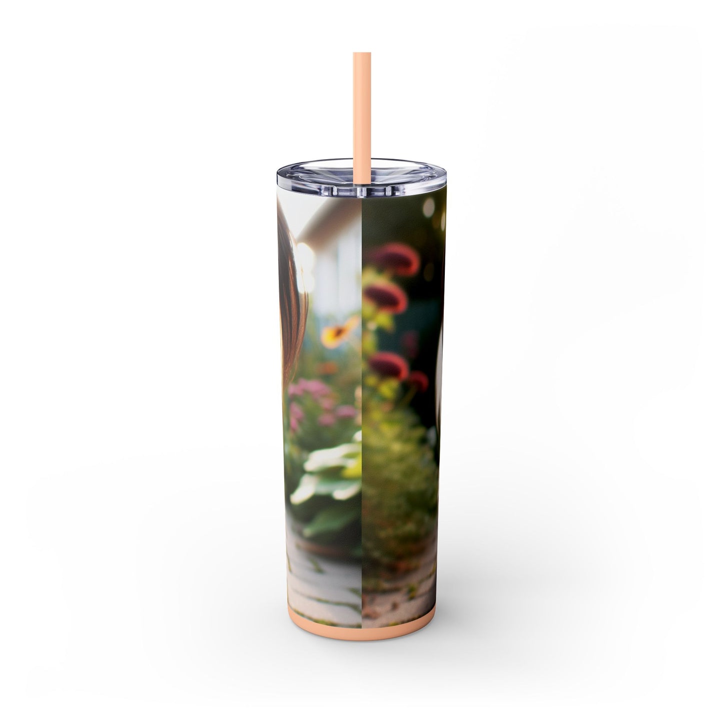 Papillon Skinny Tumbler with Straw, 20oz