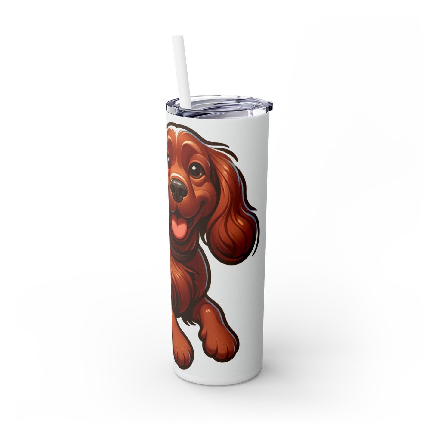 Sussex Spaniel Skinny Tumbler with Straw, 20oz