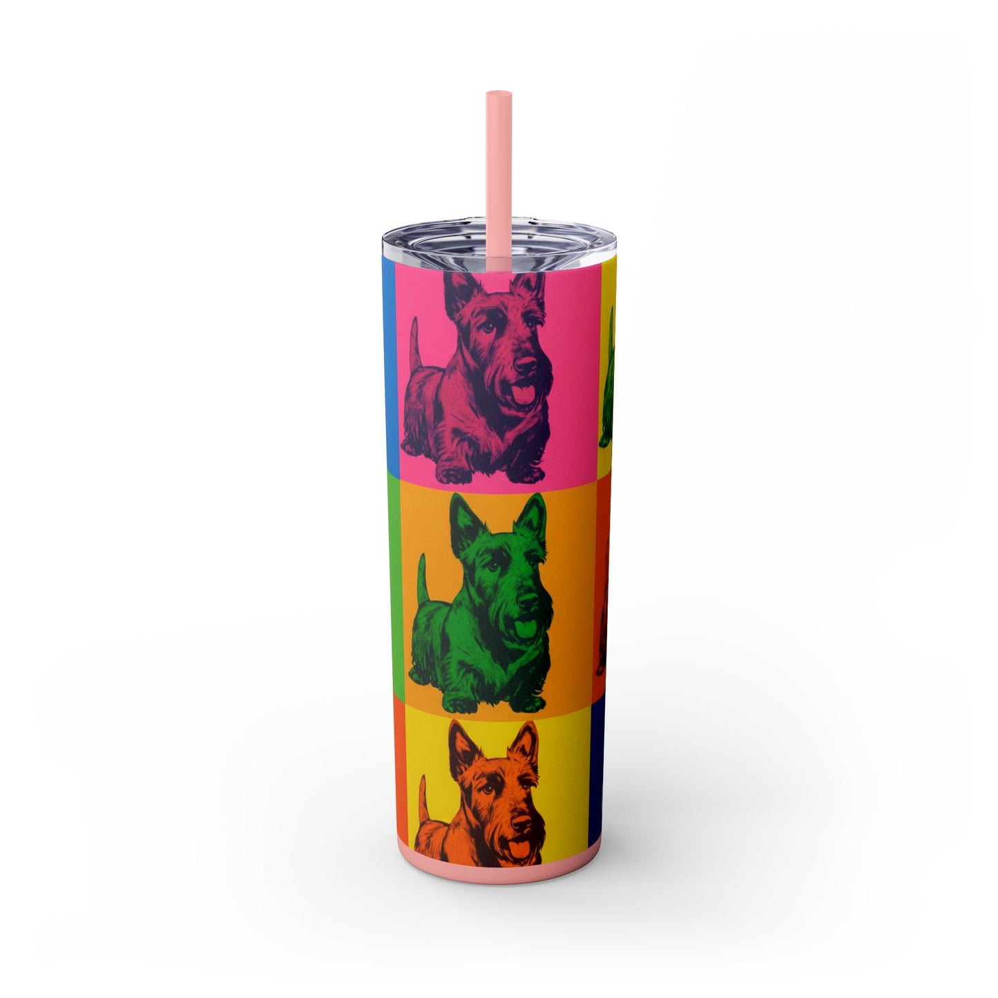 Scottish Terrier Skinny Tumbler with Straw, 20oz