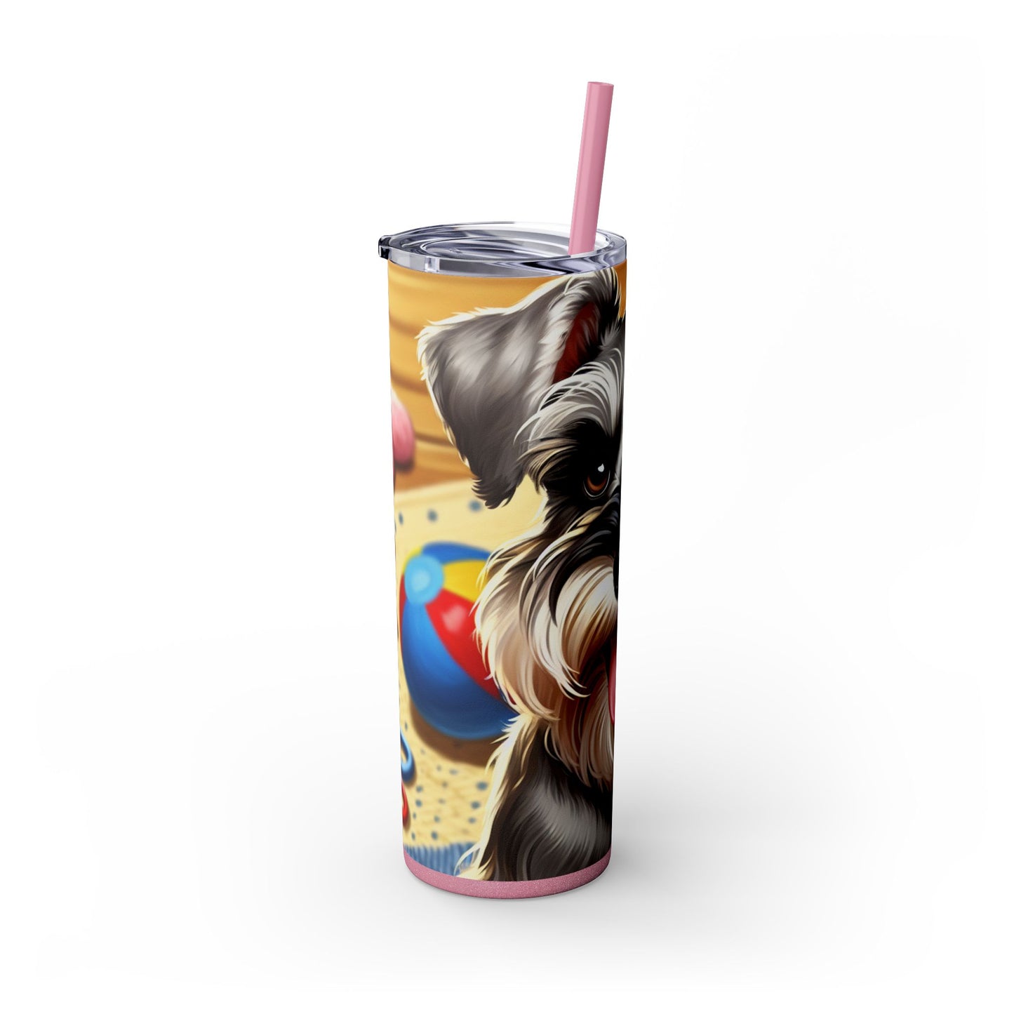 Miniature Schnauzer Skinny Tumbler with Straw, 20oz
