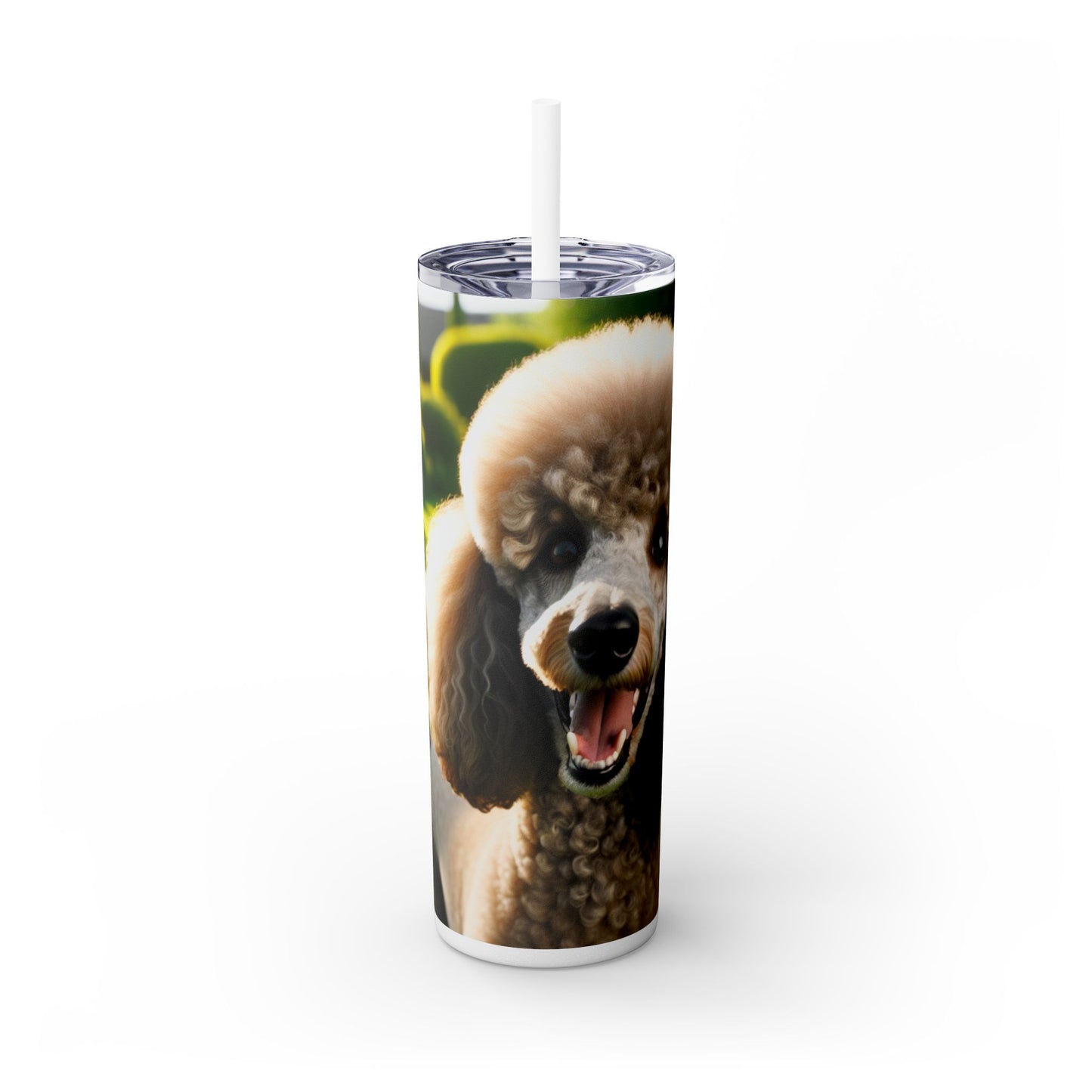 Standard Poodle Skinny Tumbler with Straw, 20oz