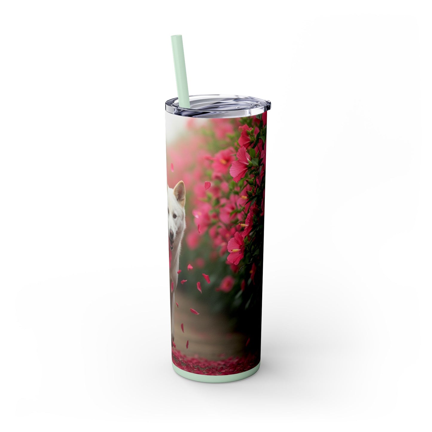 Korean Jindo Dog Tumbler with Straw, 20oz