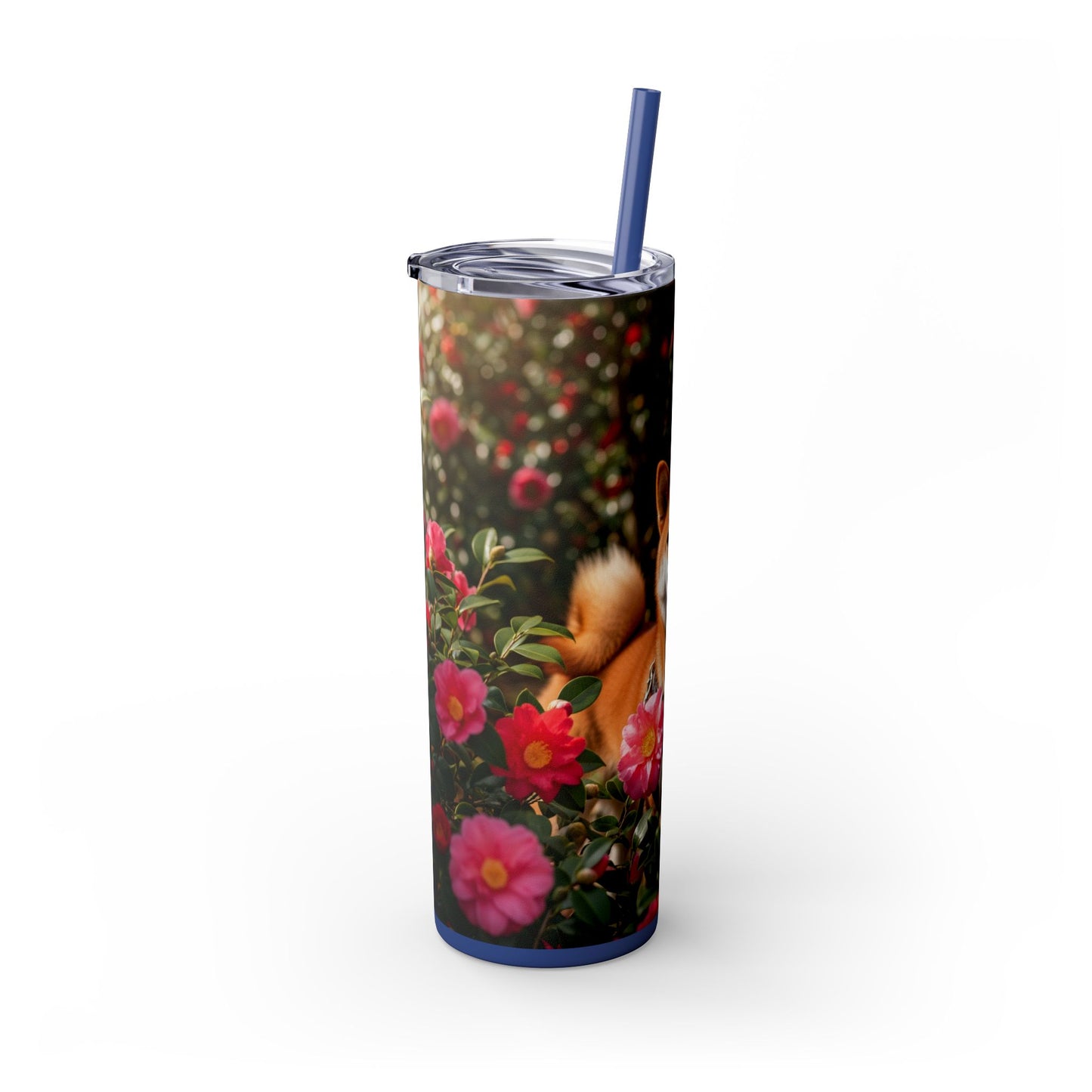 Shiba Inu Skinny Tumbler with Straw, 20oz
