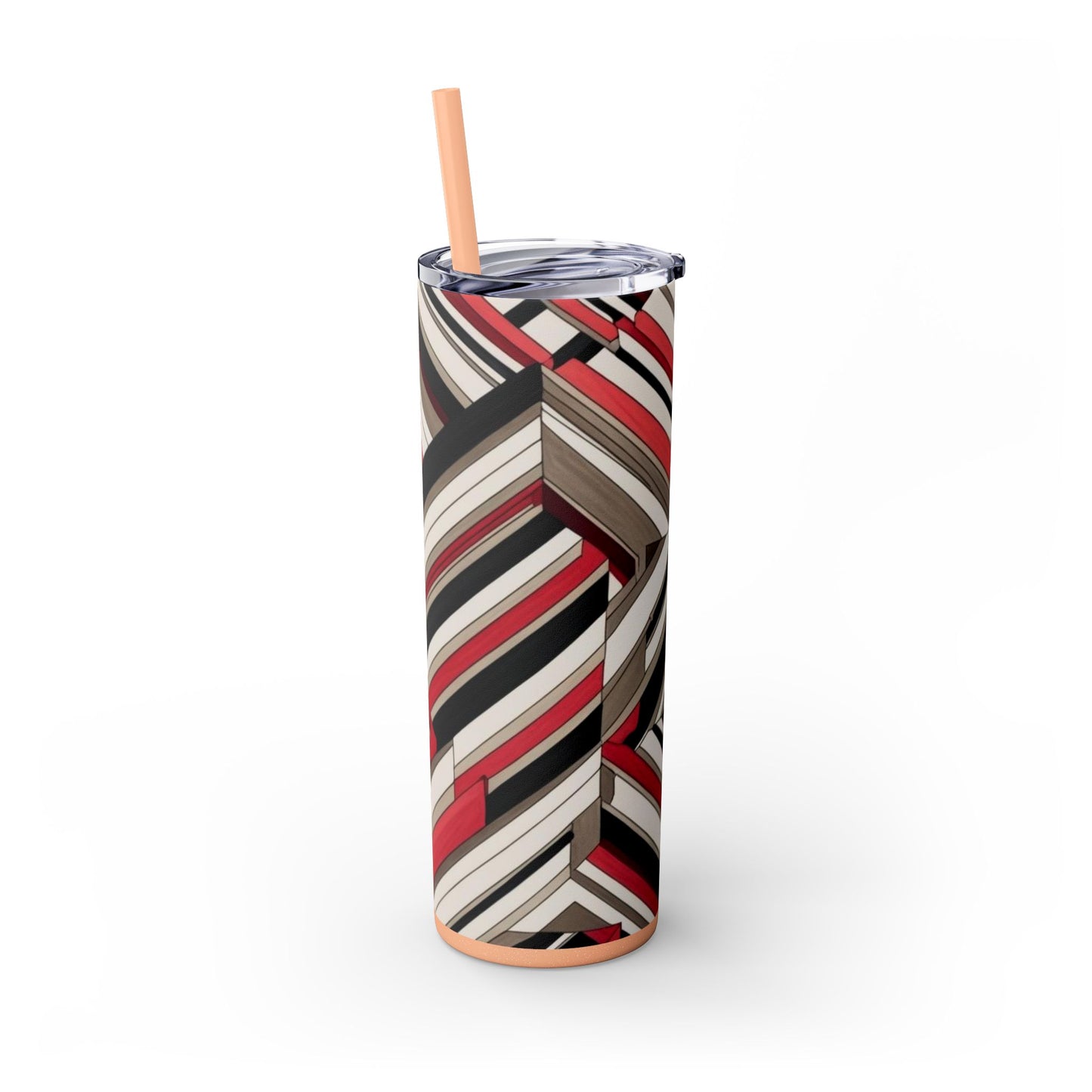 Optical Illusion Skinny Tumbler with Straw, 20oz