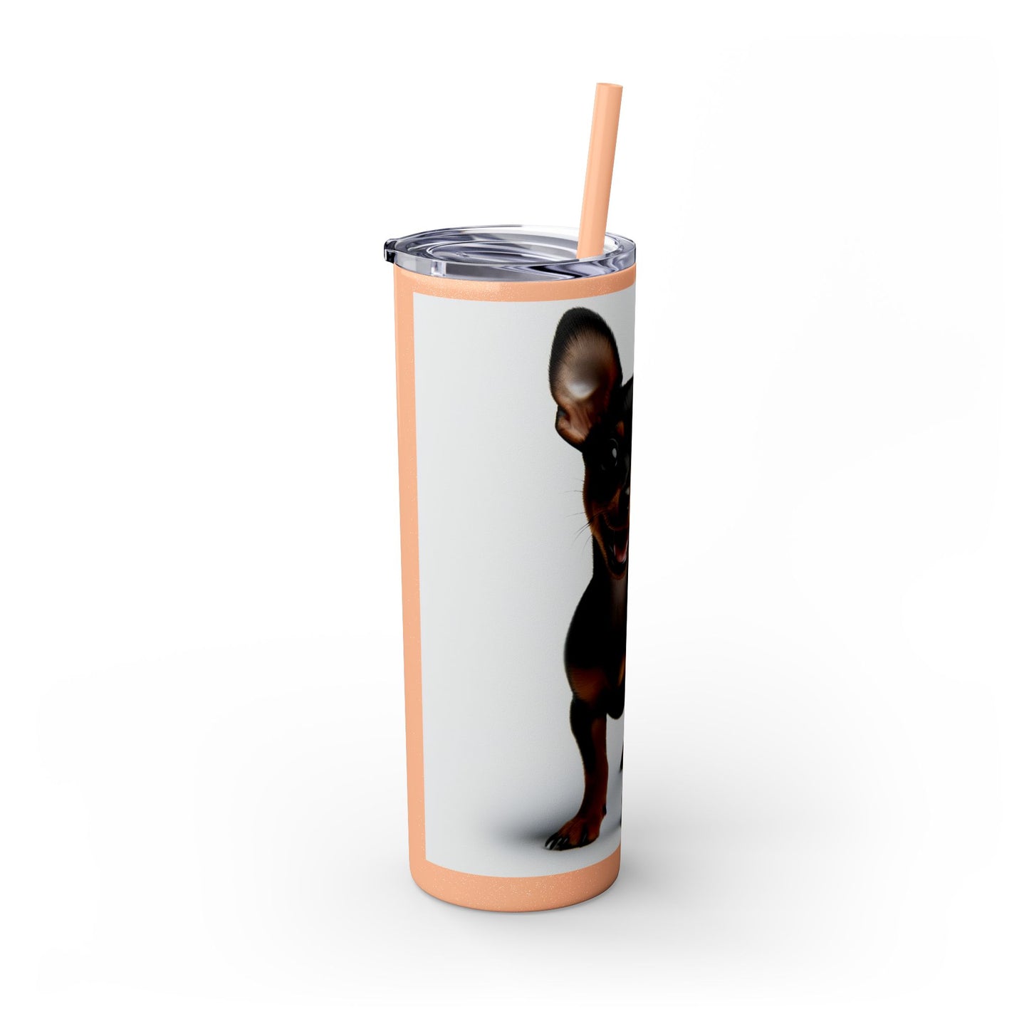 Miniature Pinscher Skinny Tumbler with Straw, 20oz