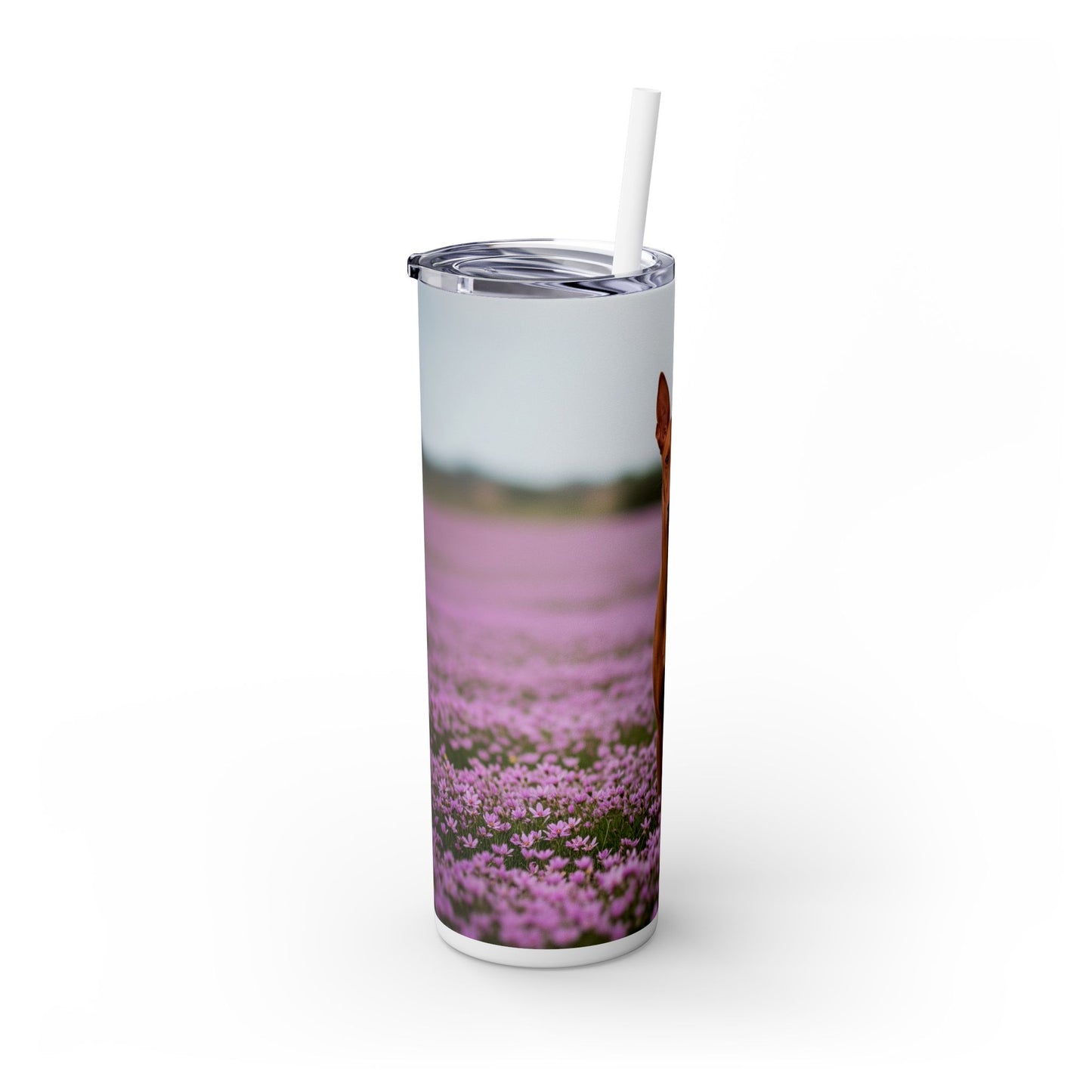 Pharaoh Hound Skinny Tumbler with Straw, 20oz