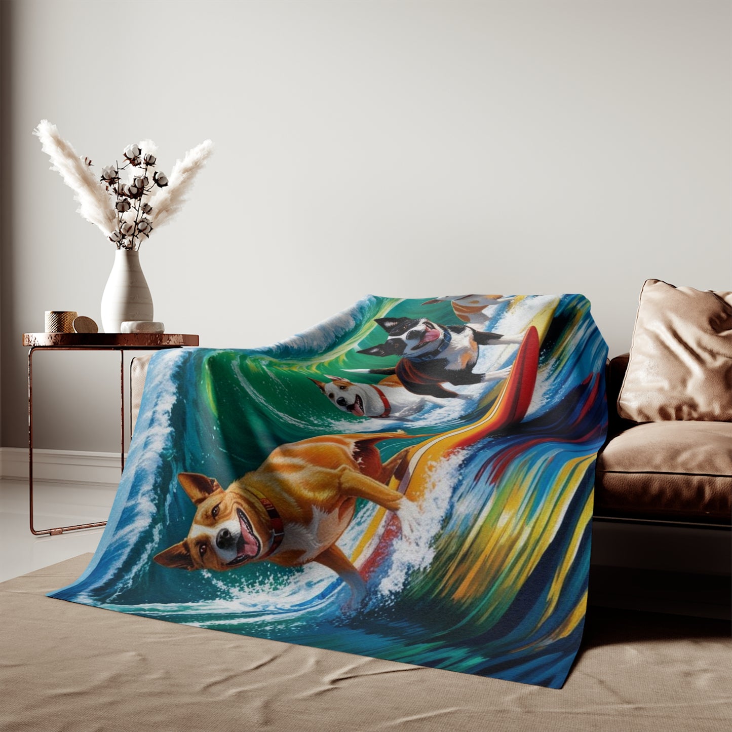 Surf Dogs Sweatshirt Blanket