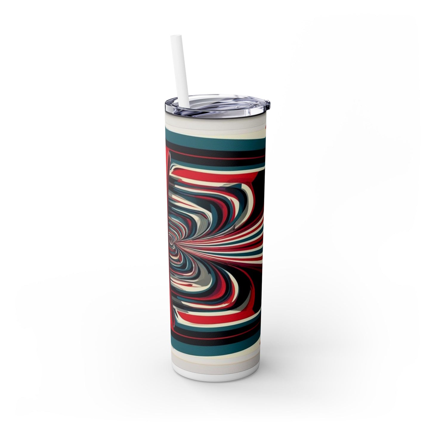 Optical Illusion Skinny Tumbler with Straw, 20oz