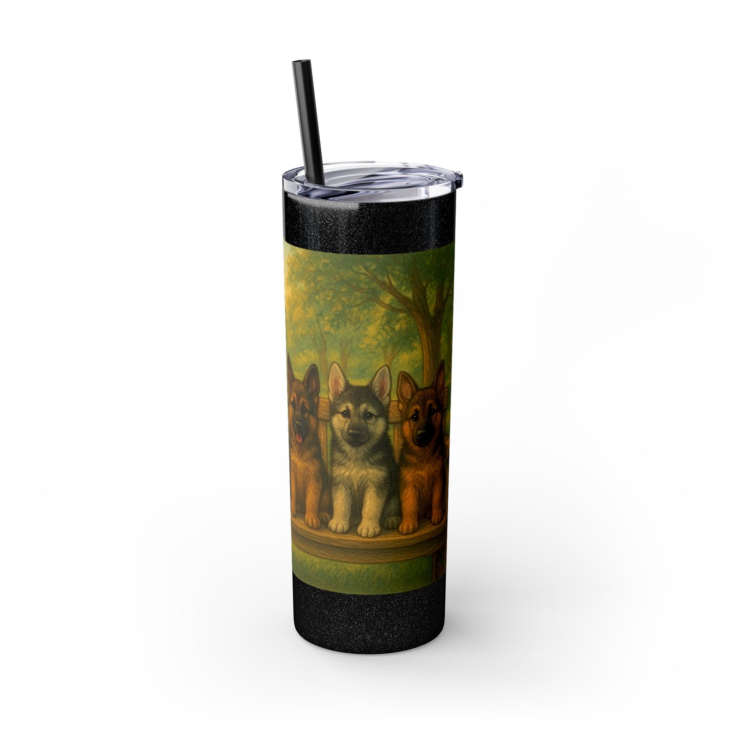 German Shepherd puppies Tumbler with Straw, 20oz